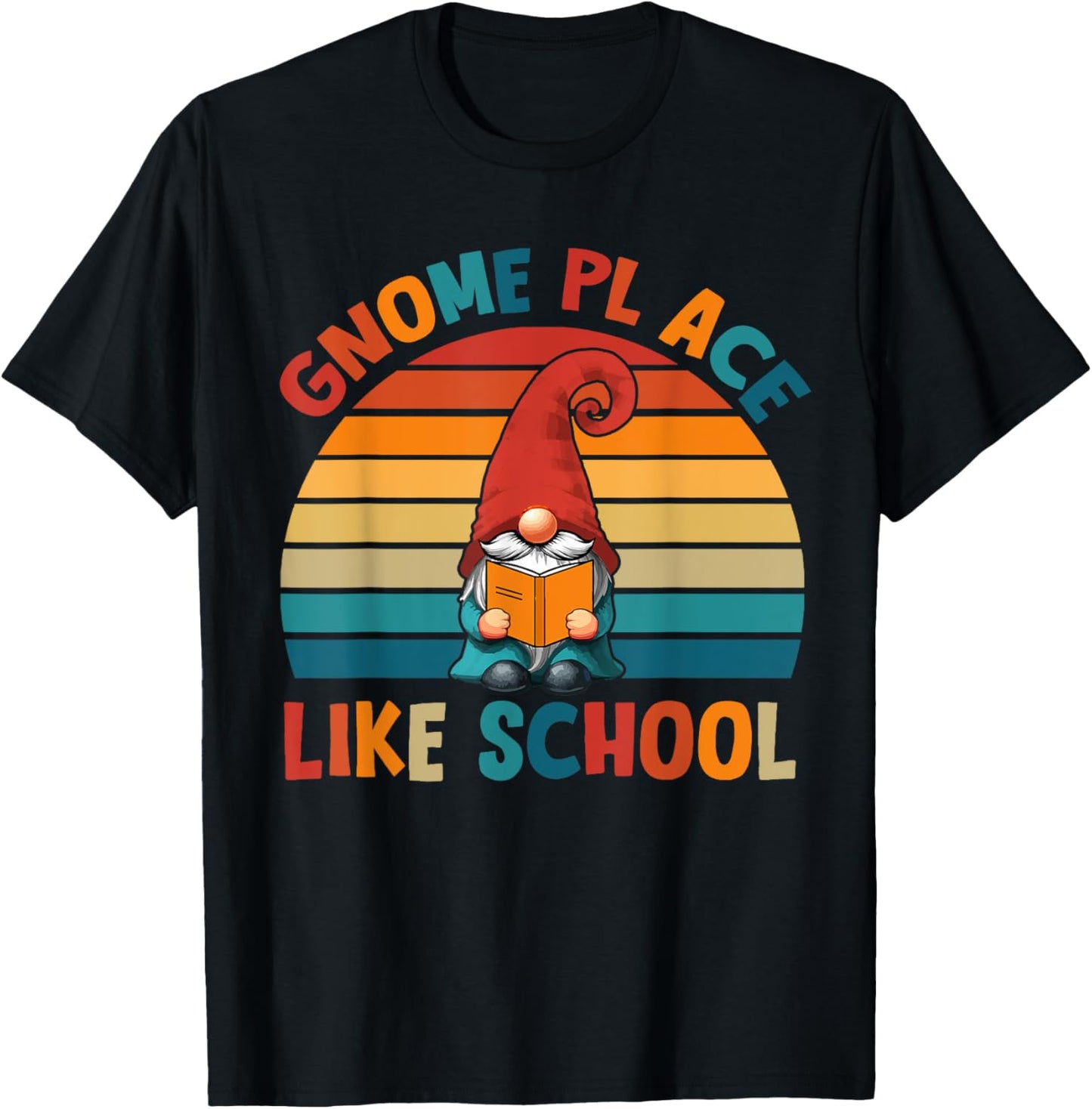 Vintage Retro Gnome Place Like School Gnome Teacher Student Apparel | Bestseller Style | Top Rated Comfort