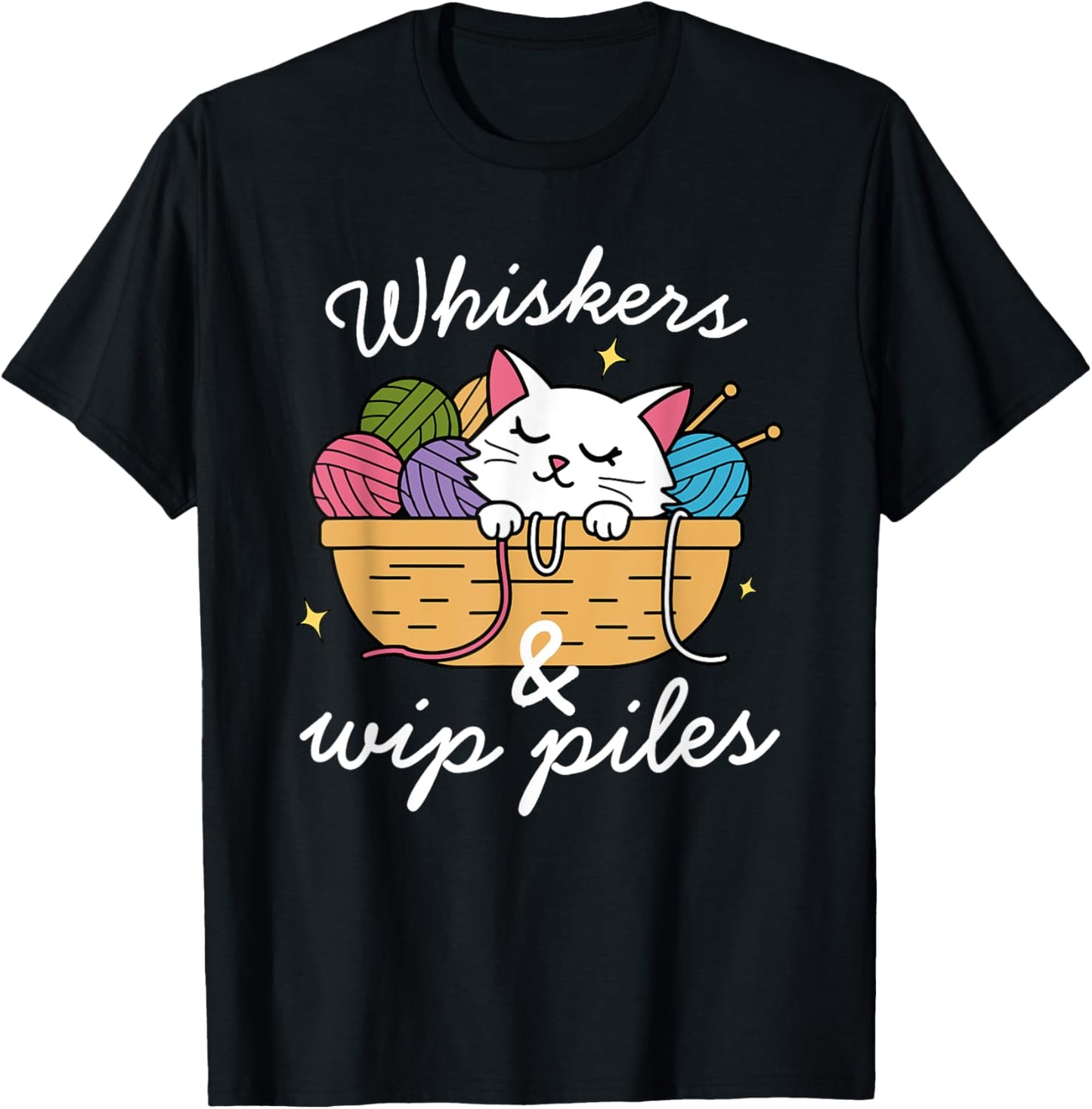 Whiskers & WIP Piles, Yarn Cat Lover, Crocheter, Knitter Yarn Supply | Trending 2025 | High CTR Title