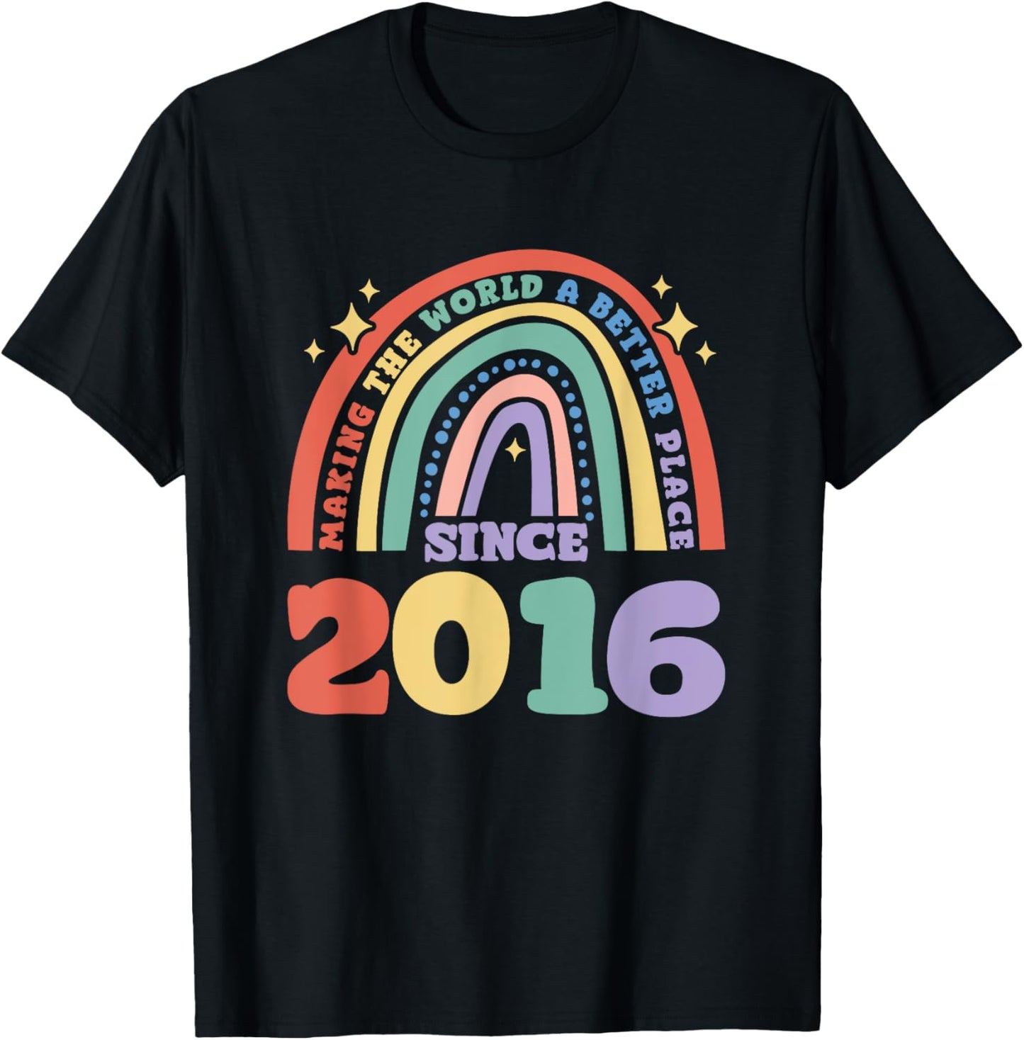 Making the world a better place since 2016, 2016 Birthday Apparel | Top Conversion Title | Aesthetic Casual Look