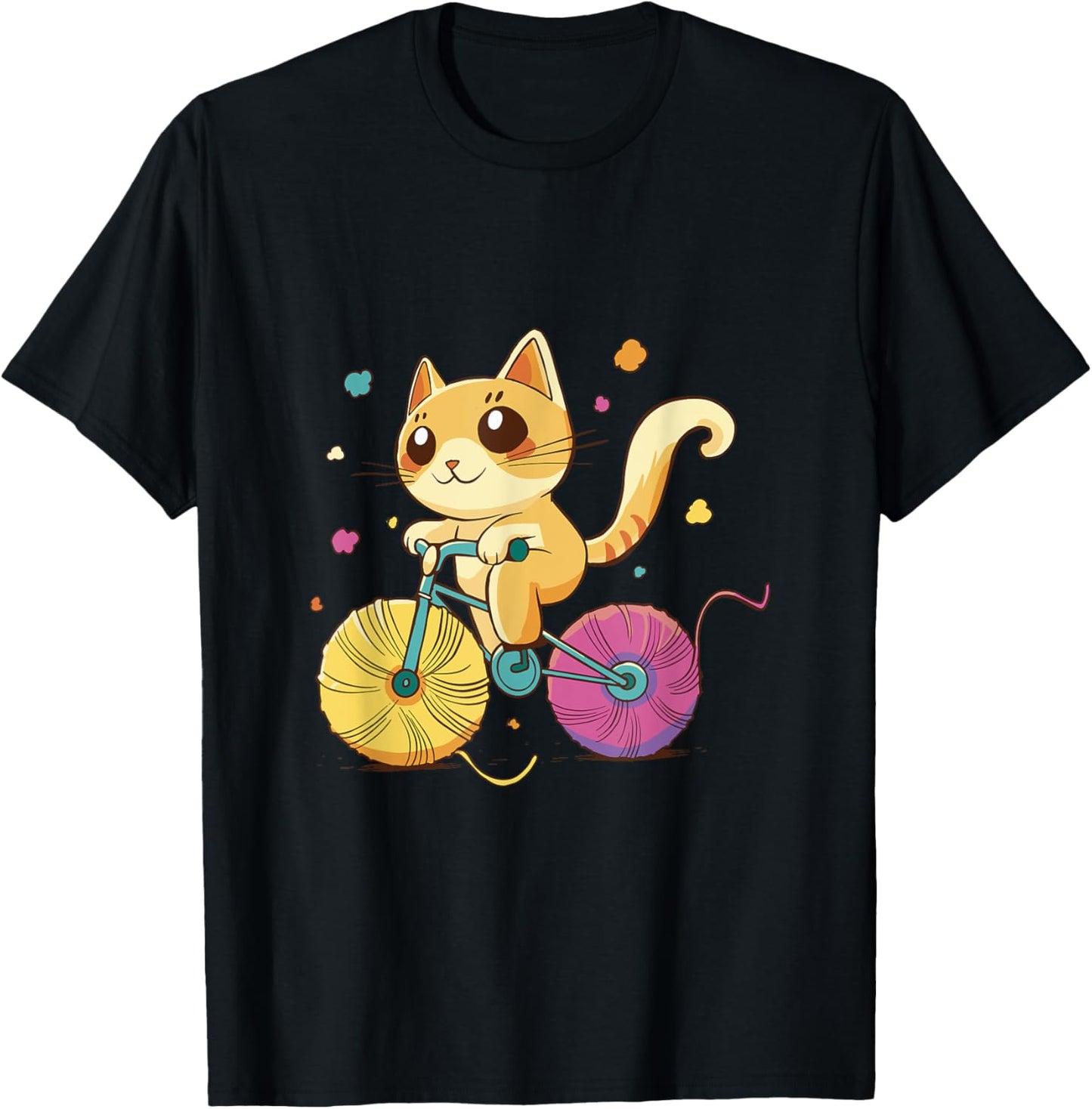 Cat Cycling Yarn Lovers Cute Illustration Yarn Supply | Top Rated | Customer Favorite