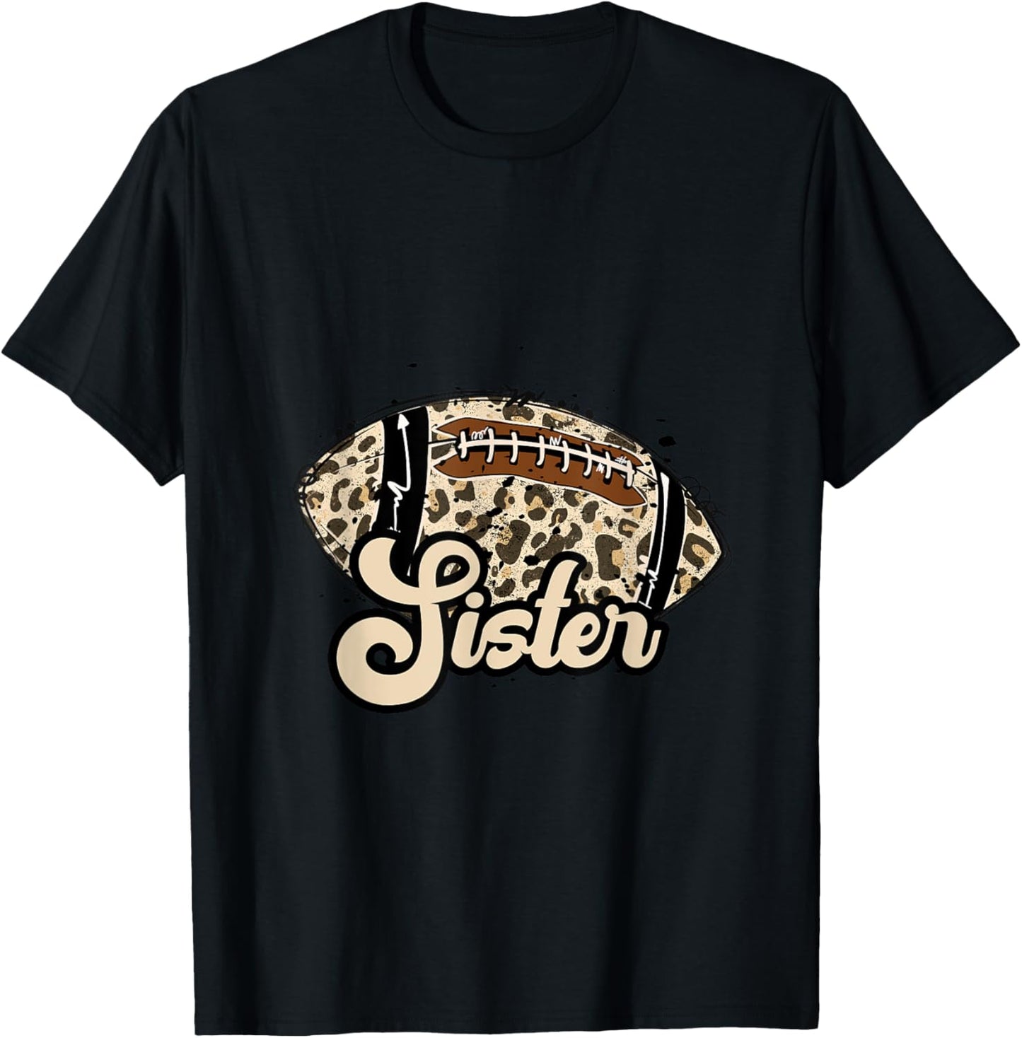 Football Sister Leopard Cheetah Print Ball Trend Cute School Apparel Comfort Fit Gift Ready