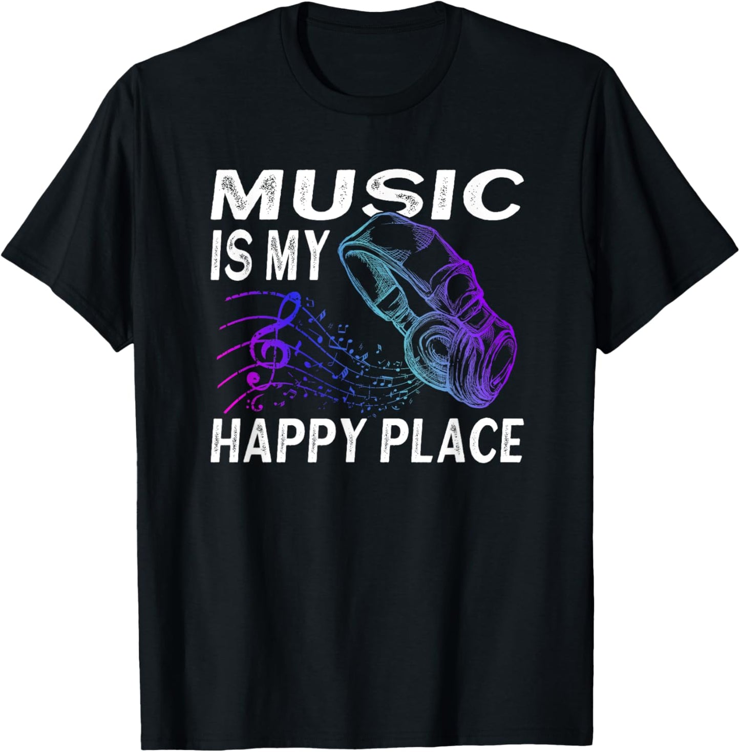 Music Lover Headphones Music is my Happy Place Apparel | High Search Volume | Aesthetic Casual Look