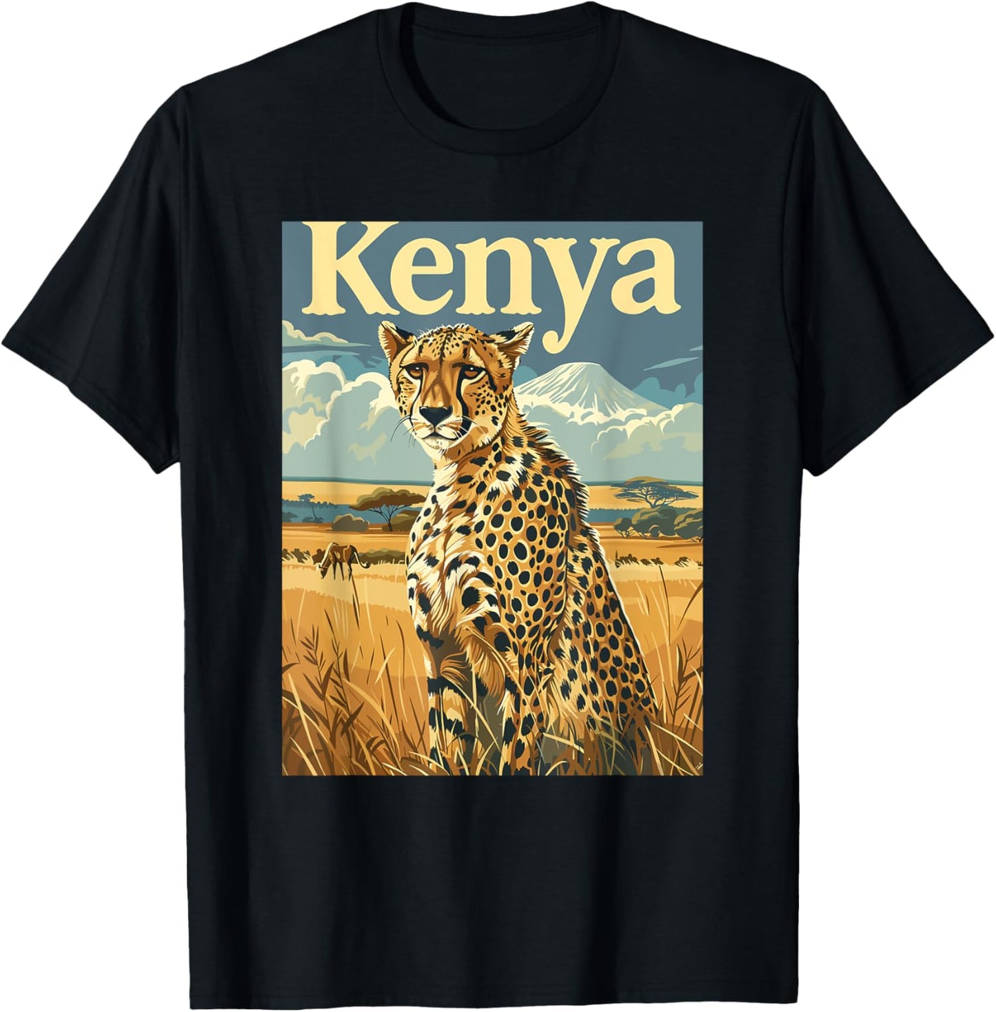 Kenya Cheetah Landscape Safari Art Apparel Trending US US Top Pick