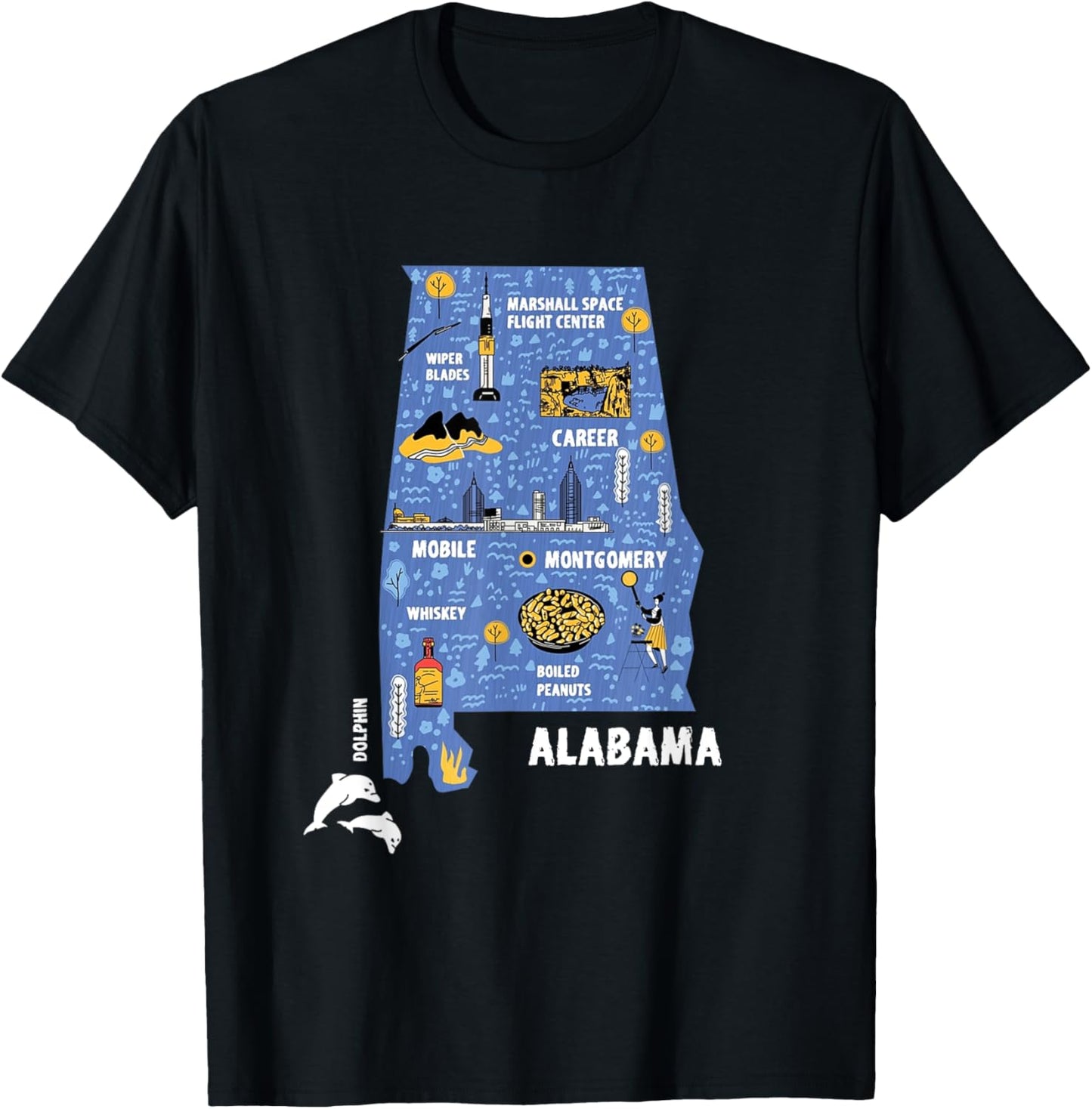 Funny Alabama Cities Favorite Places Travel Map Apparel | Premium Quality | High CTR Boost