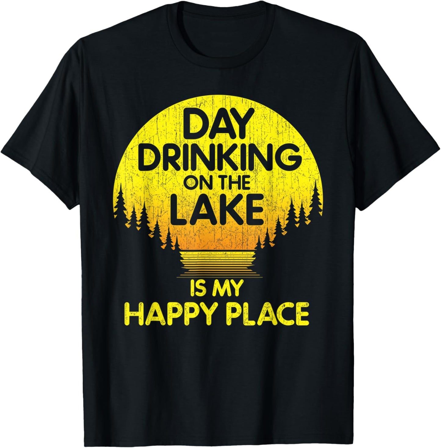 Vintage Day Drinking on the Lake is my Happy Place Lake Apparel | Trending 2025 | Daily Wear Essential