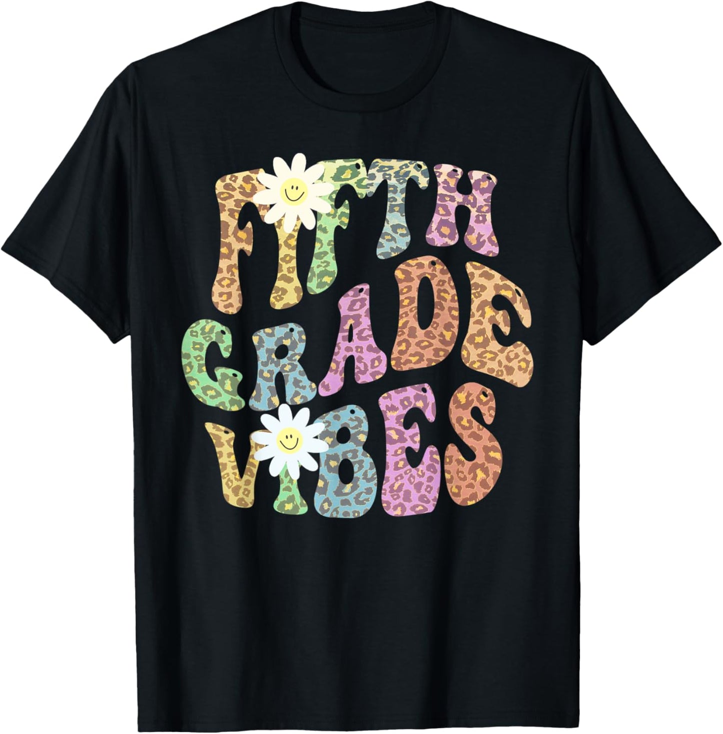Groovy FIFTH GRADE VIBES Teacher Leopard Print 5th Gr Retro Men Women Kids Apparel Viral TikTok Find US Top Pick