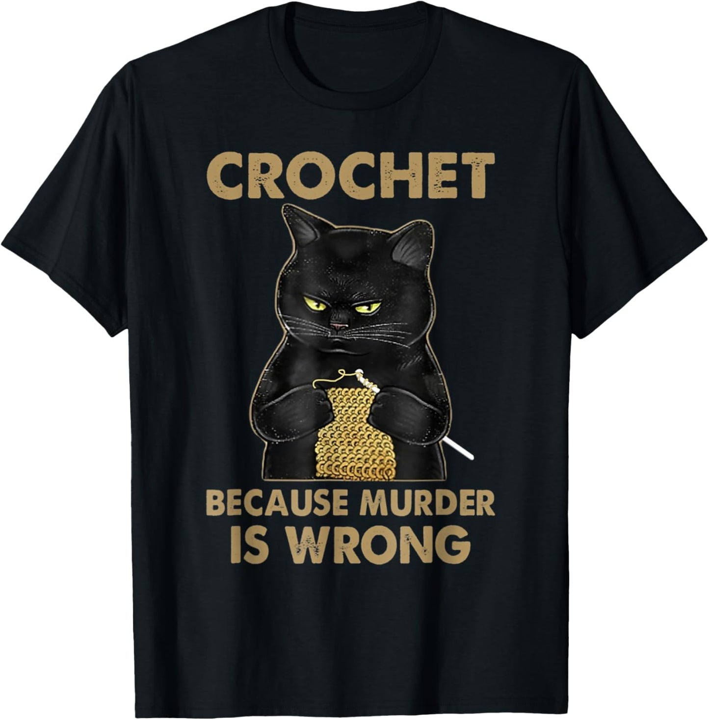 Crochet Because Murder Is Wrong - Crochet Black Cat Yarn Yarn Supply | Premium Quality | Perfect for Crafters