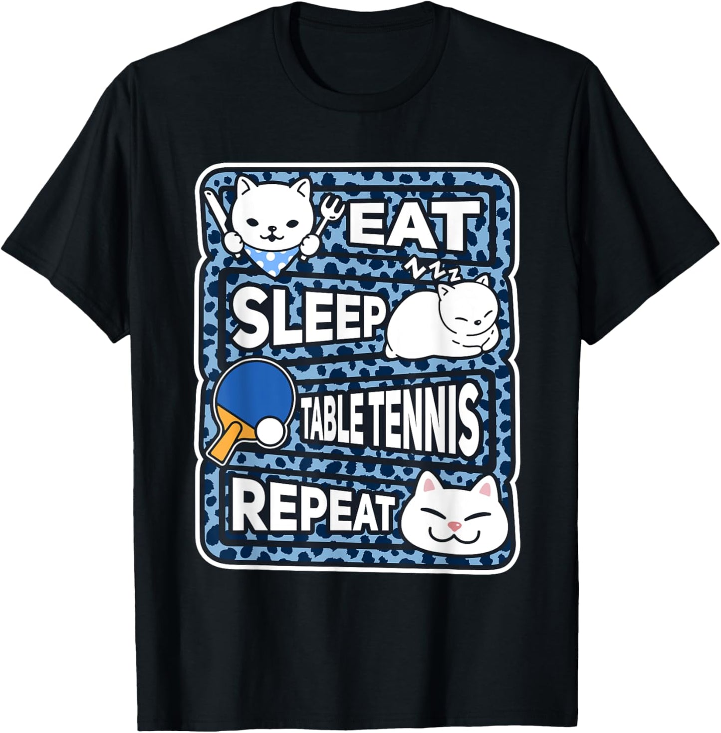 Eat Sleep Table Tennis Repeat Boy Kid Ping Pong Lover Outfit Apparel Trending US Fan Favorite