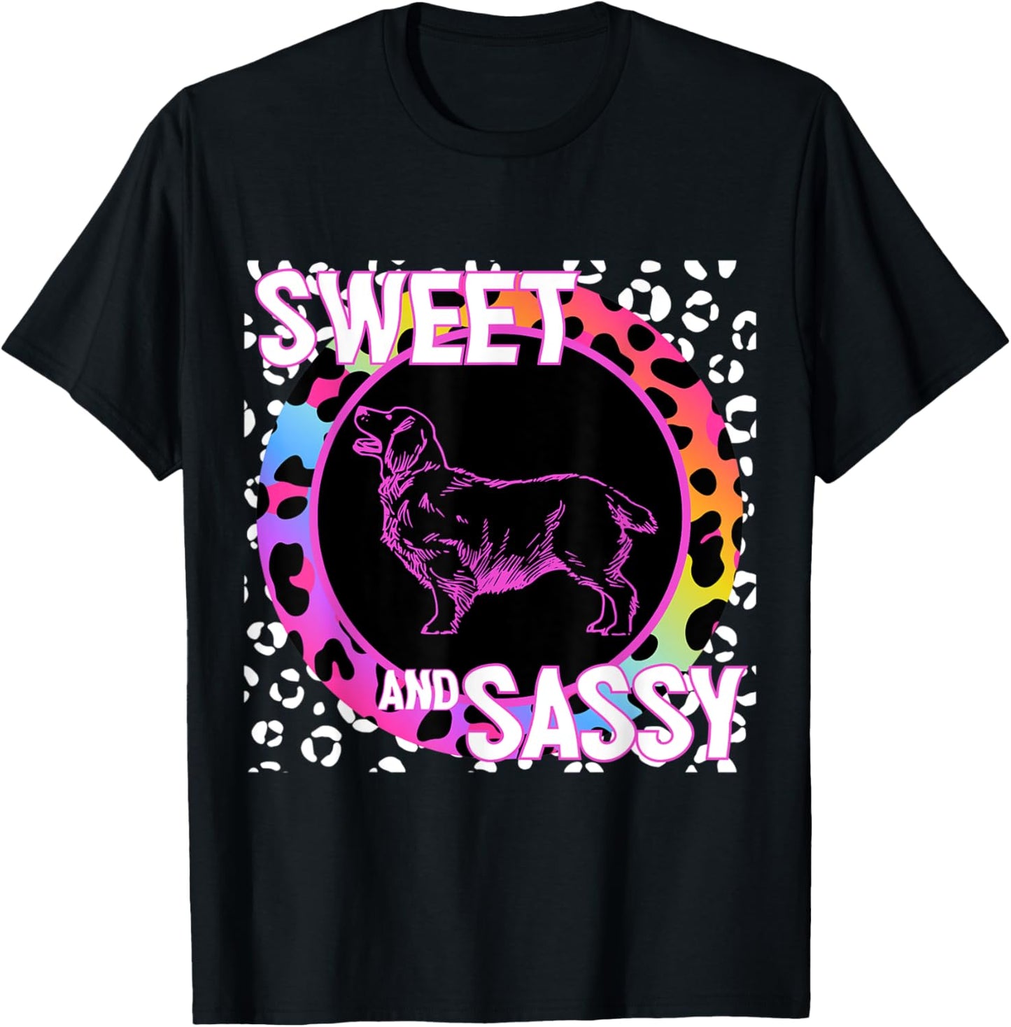 Golden Retriever 90s Nostalgia Rainbow Leopard Print Puppy Apparel Viral TikTok Find Best Seller Look