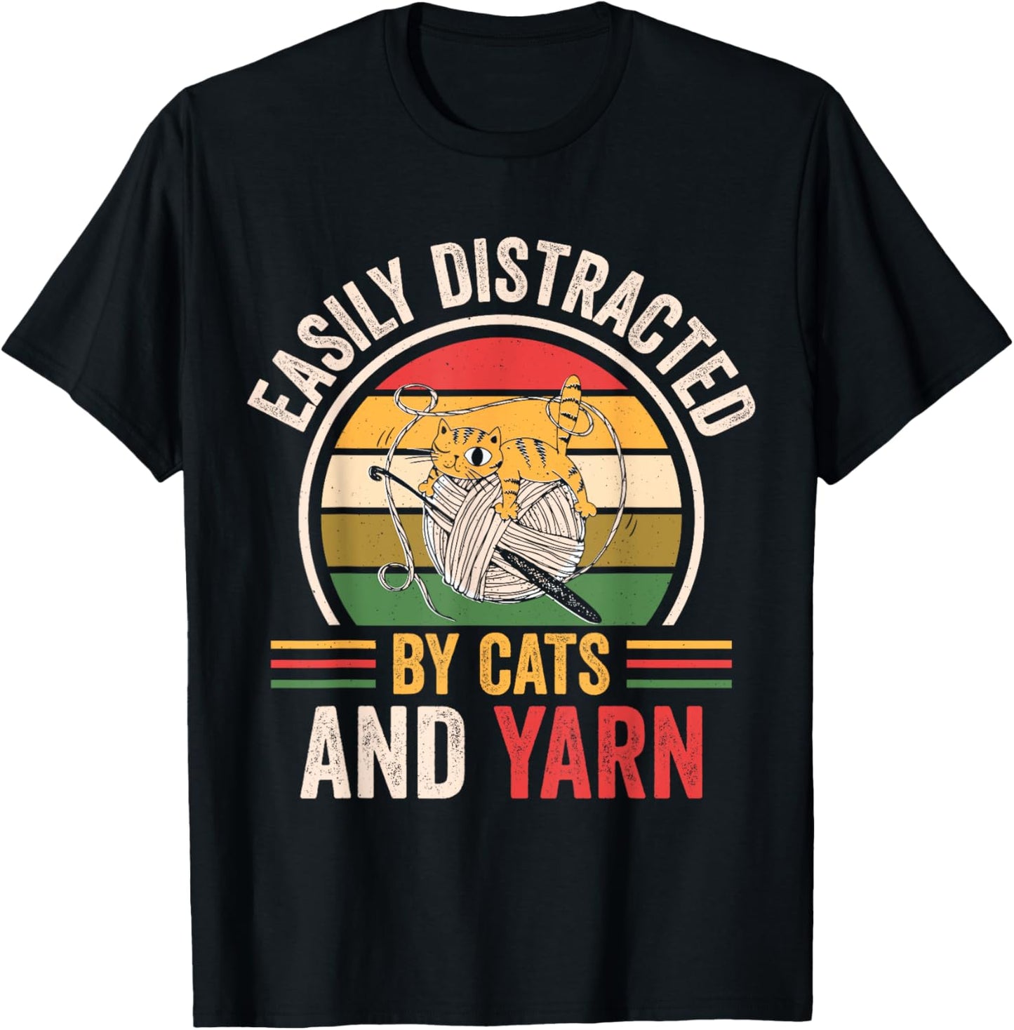 Easily Distracted By Cats And Yarn Crocheting Sewing Yarn Supply | Trending 2025 | Best Seller Choice