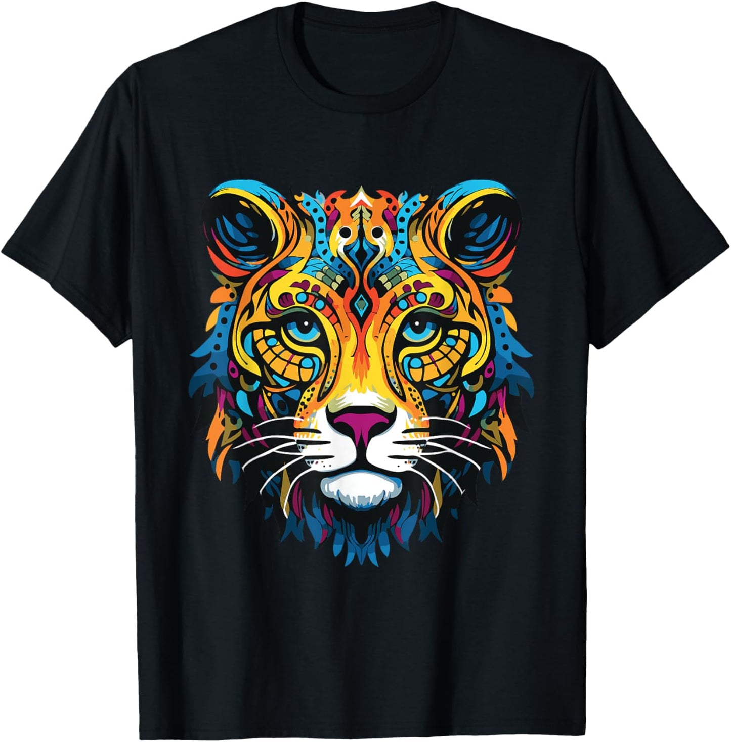 Cheetah Colorful Portrait Animal Head Artwork Apparel Trending US Gift Ready