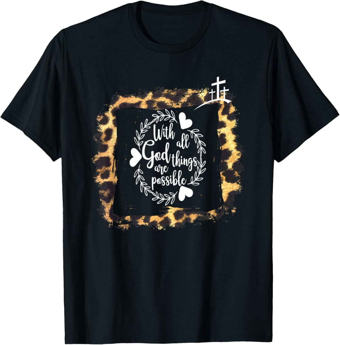 Bible Verse Matthew 19 26 Leopard Cheetah Decor Themed Apparel High Search Demand Hot Right Now