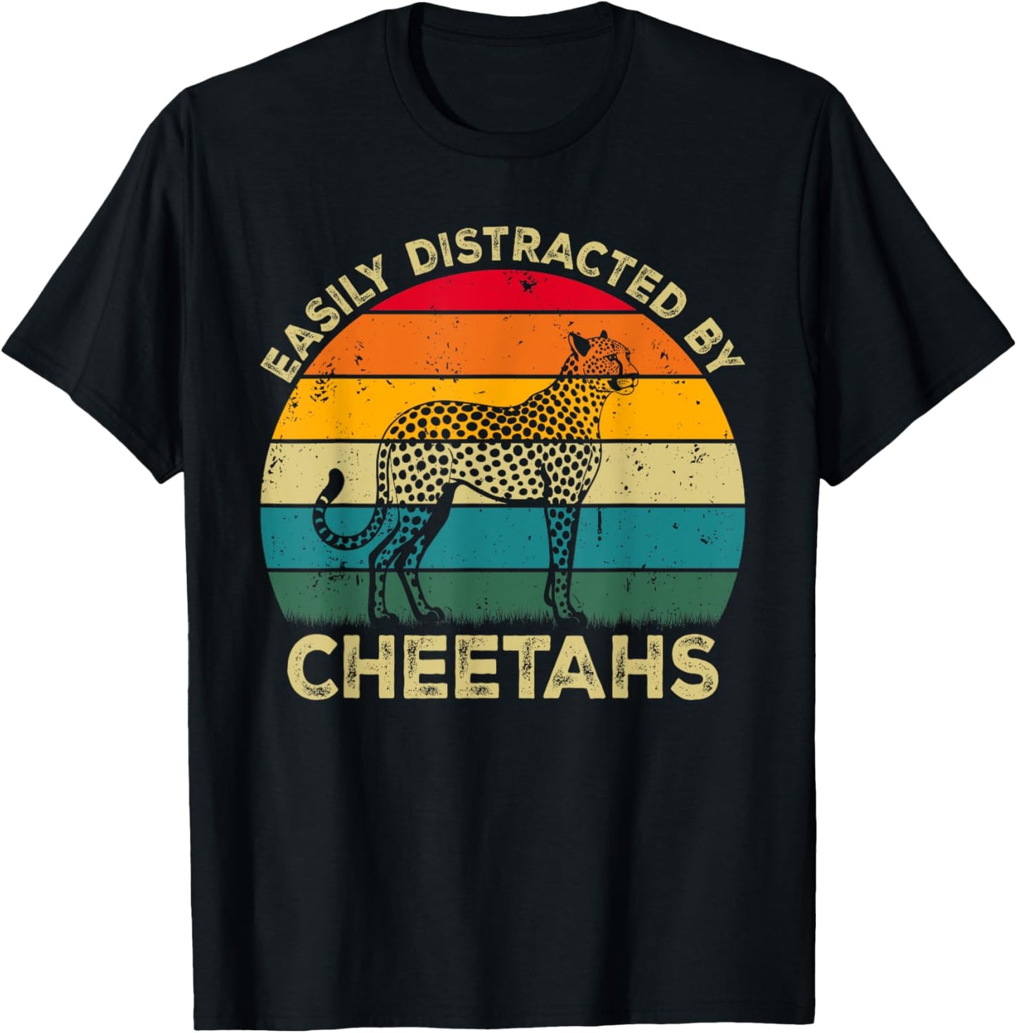 Easily Distracted By Cheetahs Funny Cute Cheetah Lovers Apparel Premium Print Everyday Wear