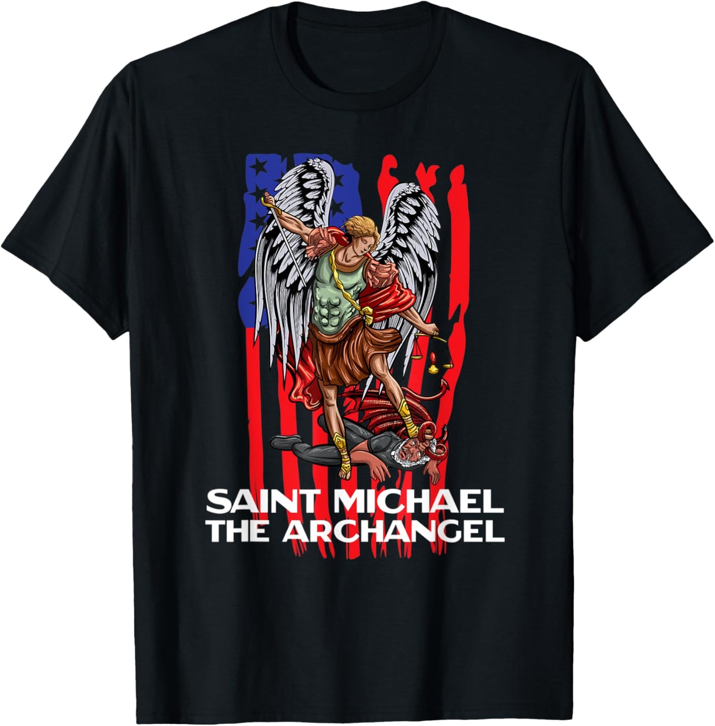 American Flag Saint Michael The Archangel Catholic Apparel | Trending 2025