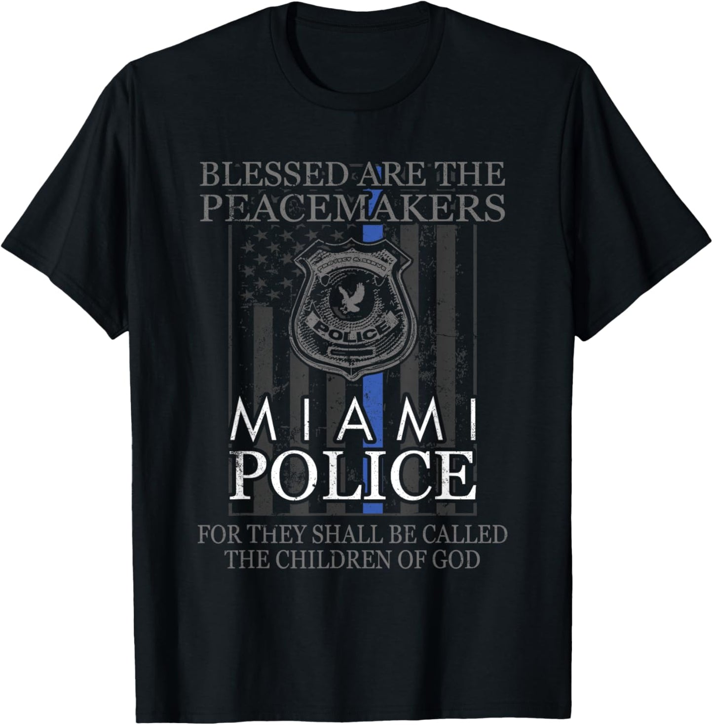 Miami Police Support Saint Michael Police Officer Prayer Apparel | Premium Quality