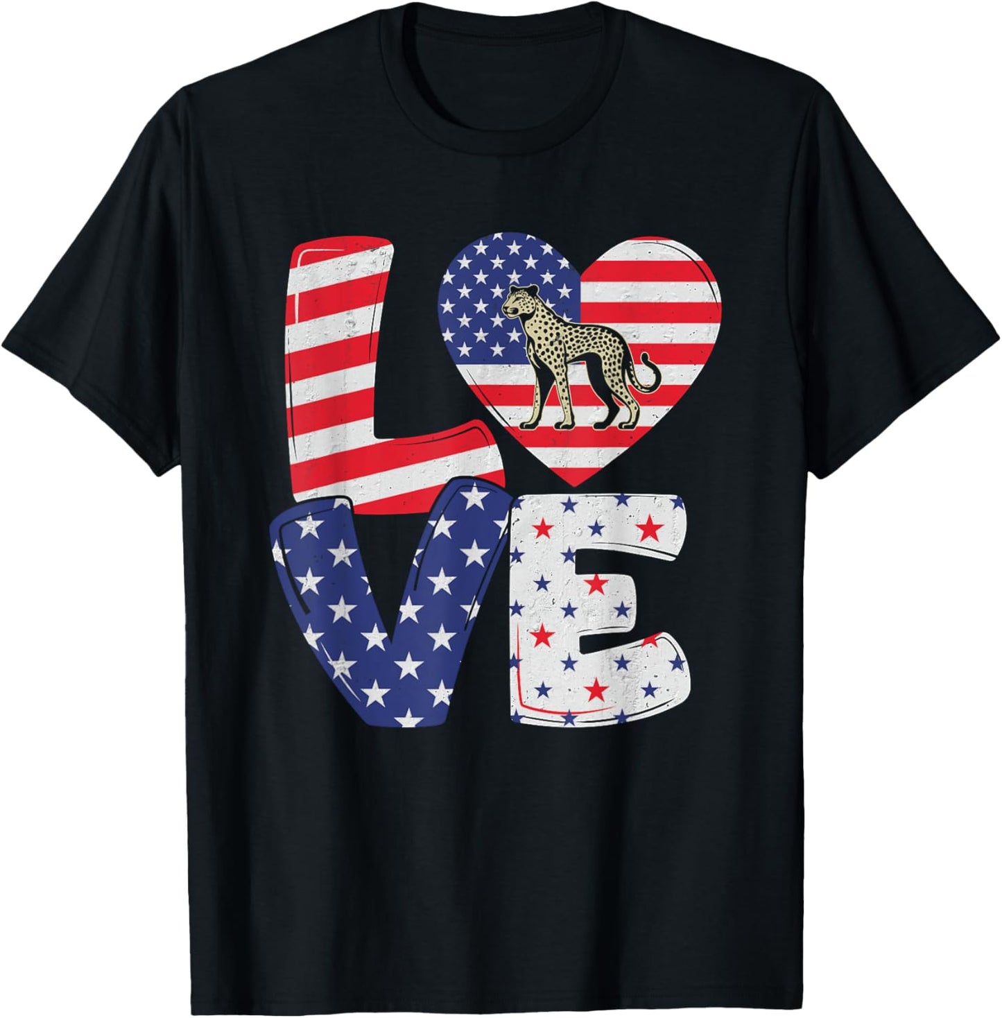 Patriotic American Flag Vintage Cheetah 4th of July Apparel Trending US US Top Pick