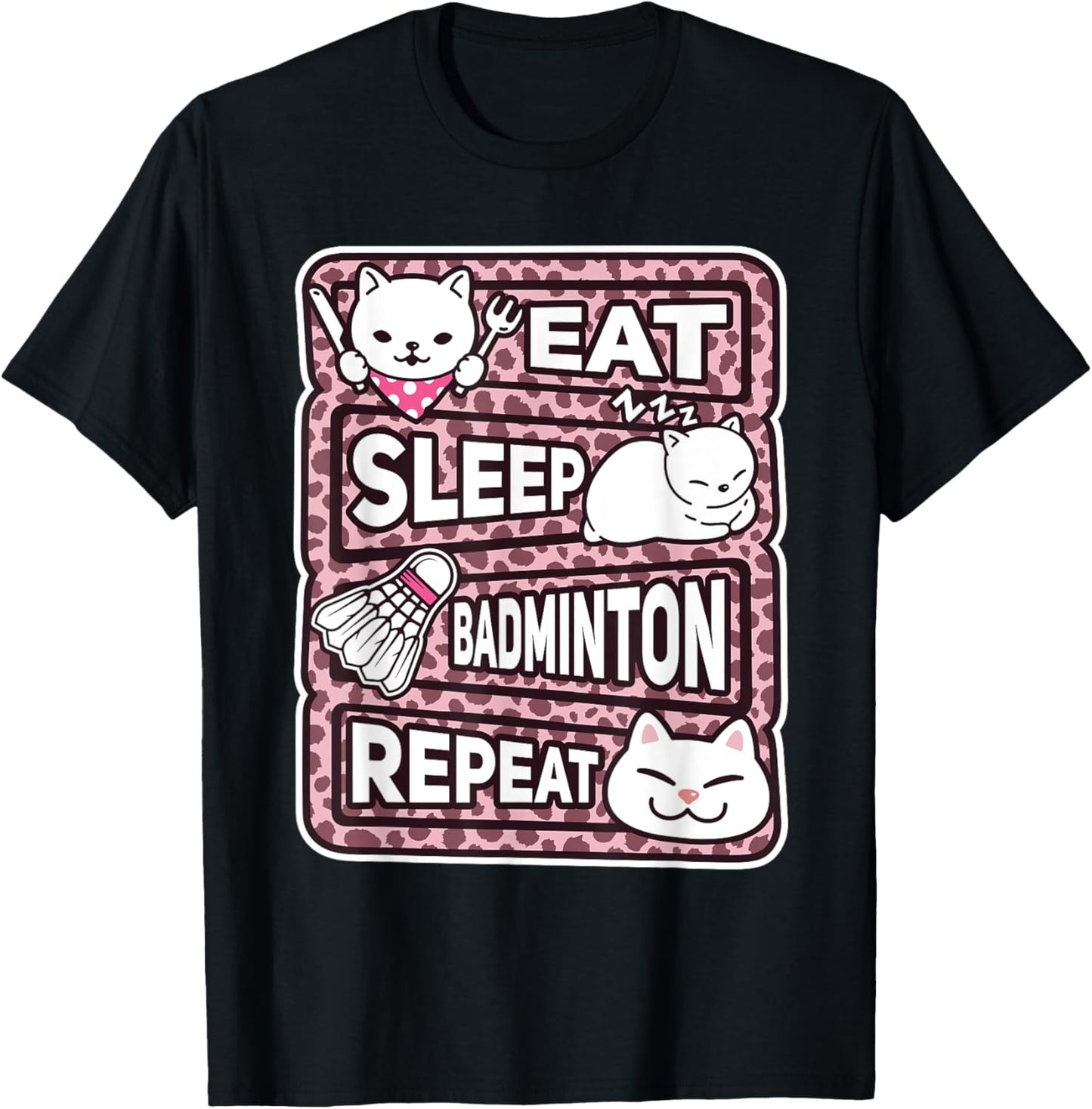 Eat Sleep Badminton Repeat Boys Girls Badminton Lover Outfit Apparel Trending US Fan Favorite