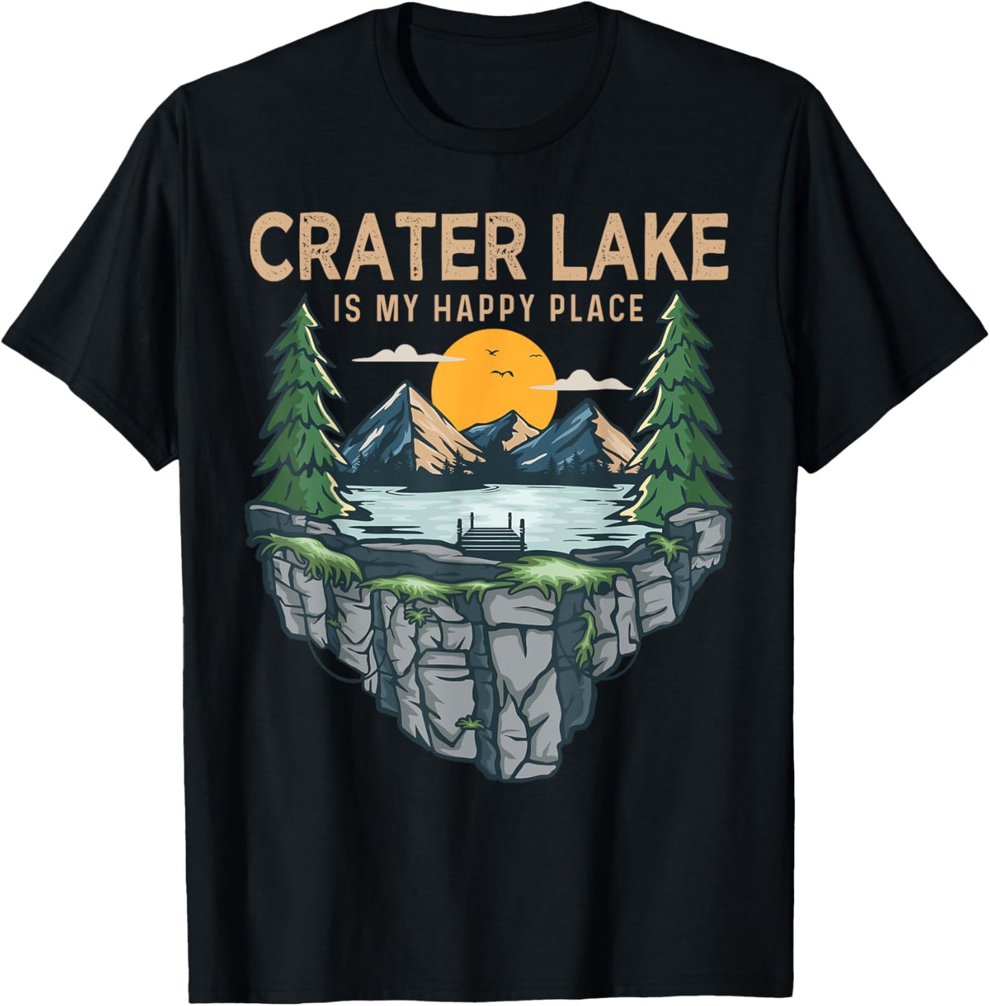 Fishing Boating Camping - My Happy Place Crater Lake Apparel | Top Conversion Title | High CTR Boost