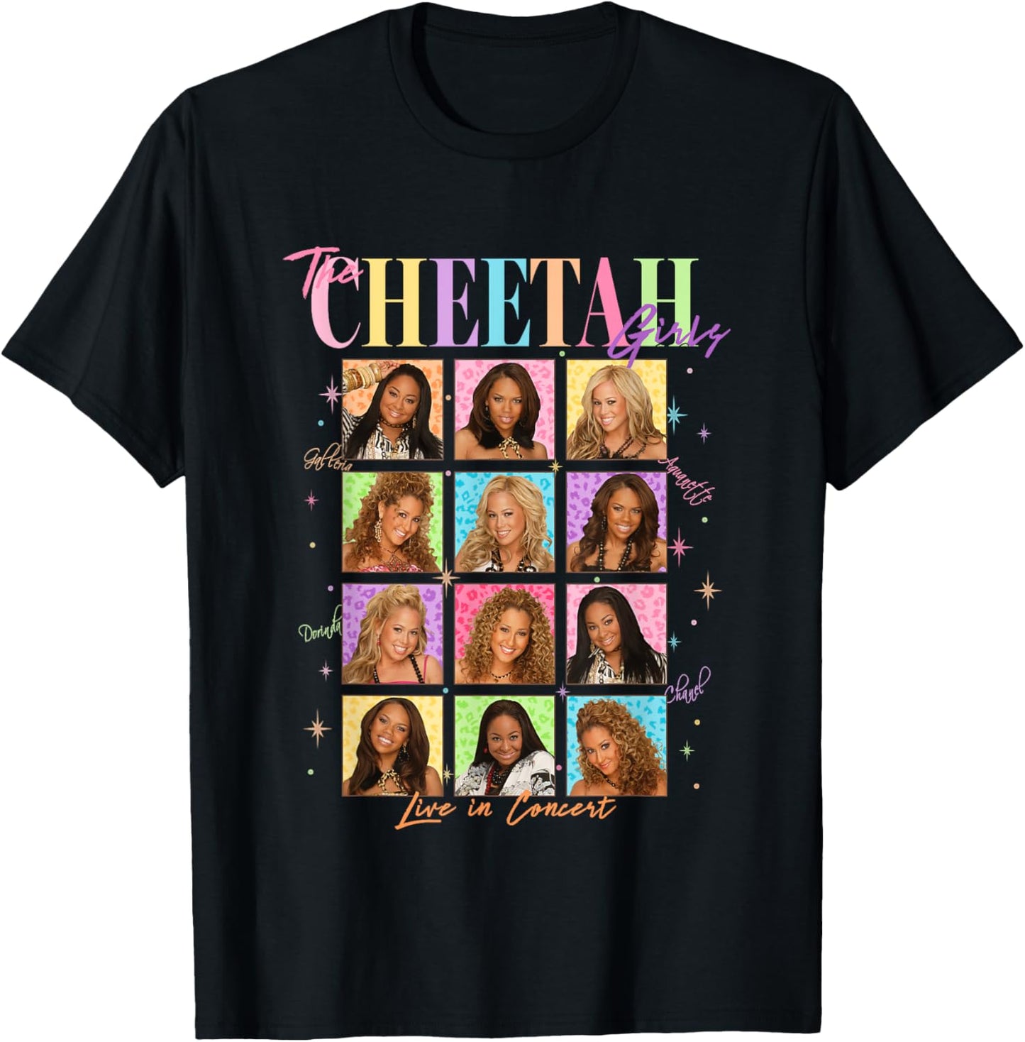 Disney The Cheetah Girls Colorful Box Ups Retro Collage Apparel Streetwear Style Everyday Wear