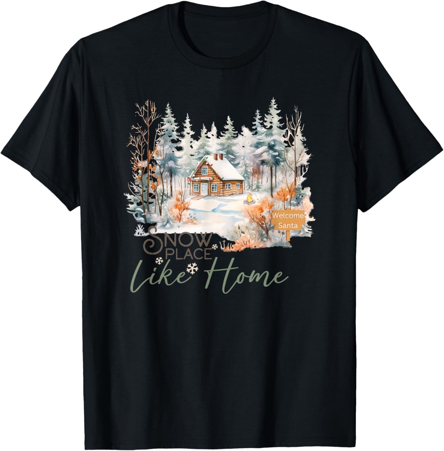 Country Camping Cabin Christmas Snow Place Home Winter Santa Apparel | US Viral Pick | Perfect Gift Choice