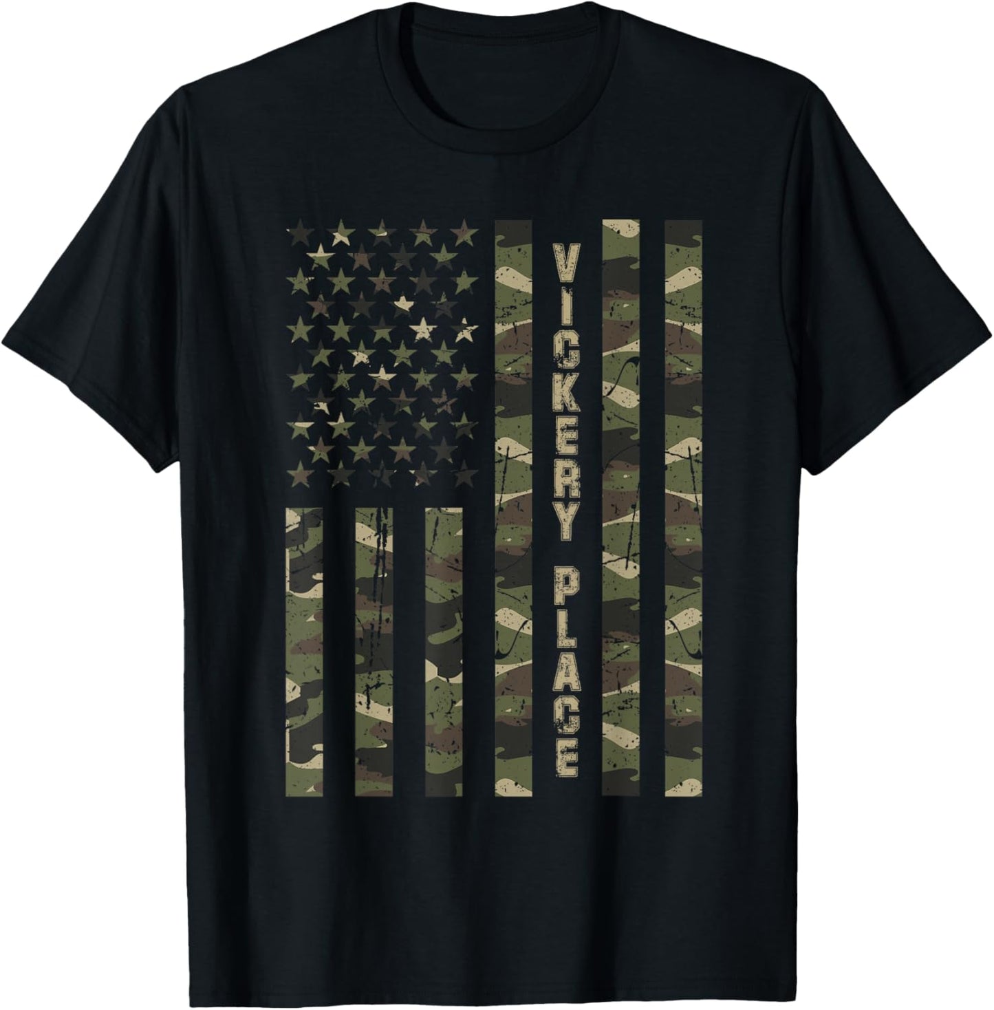 Vickery Place United States Distressed Camo w US Flag Apparel | Trending 2025 | High CTR Boost