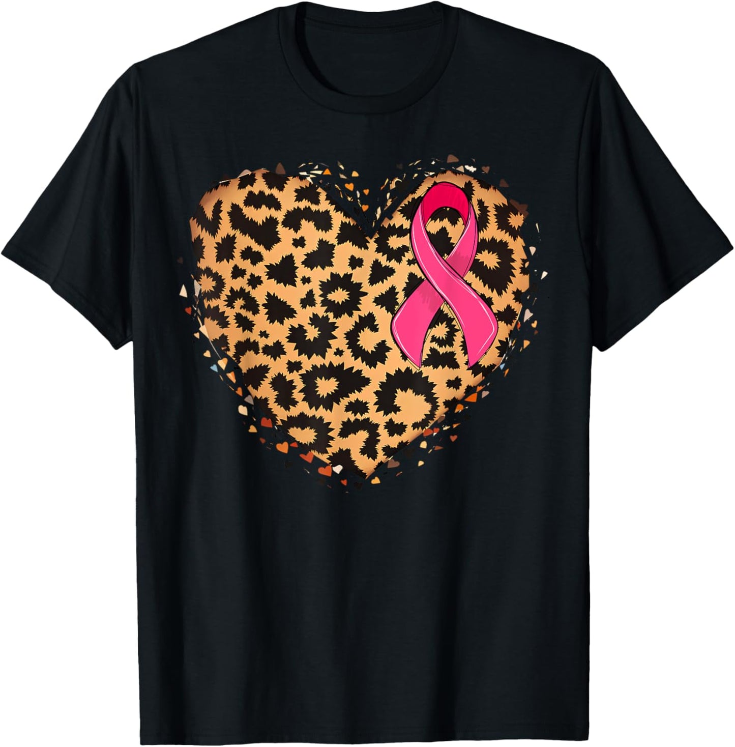 Breast cancer Pink ribbon Cheetah Leopard Heart Print Apparel Premium Print Gift Ready