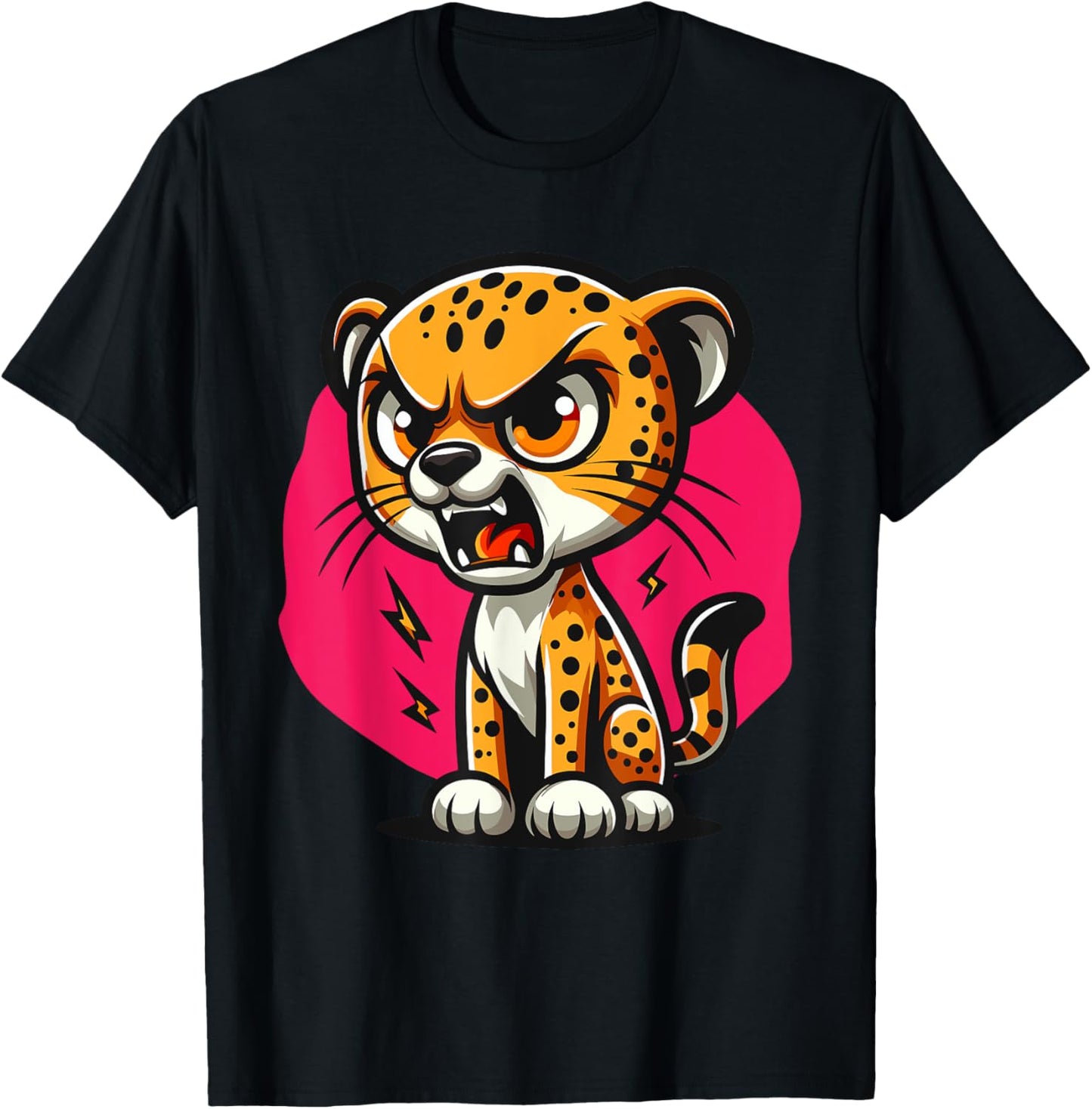 Angry Cheetah Wild Cat Lover Fierce Animal Enthusiast Men Women Kids Apparel Comfort Fit Fan Favorite