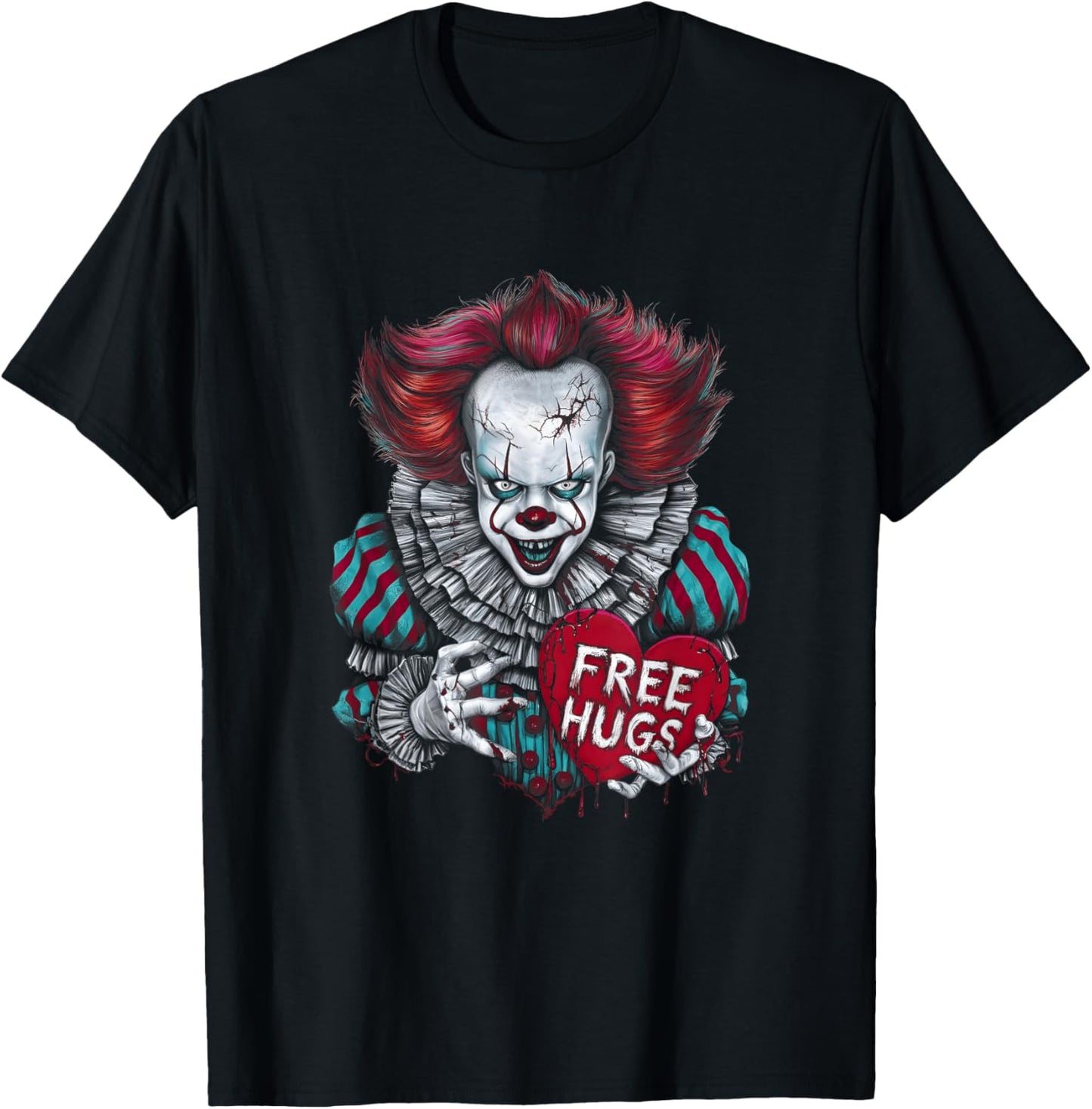Free a Hugs Scary Clown Valentine Halloween Horror Character Apparel | US Best Seller