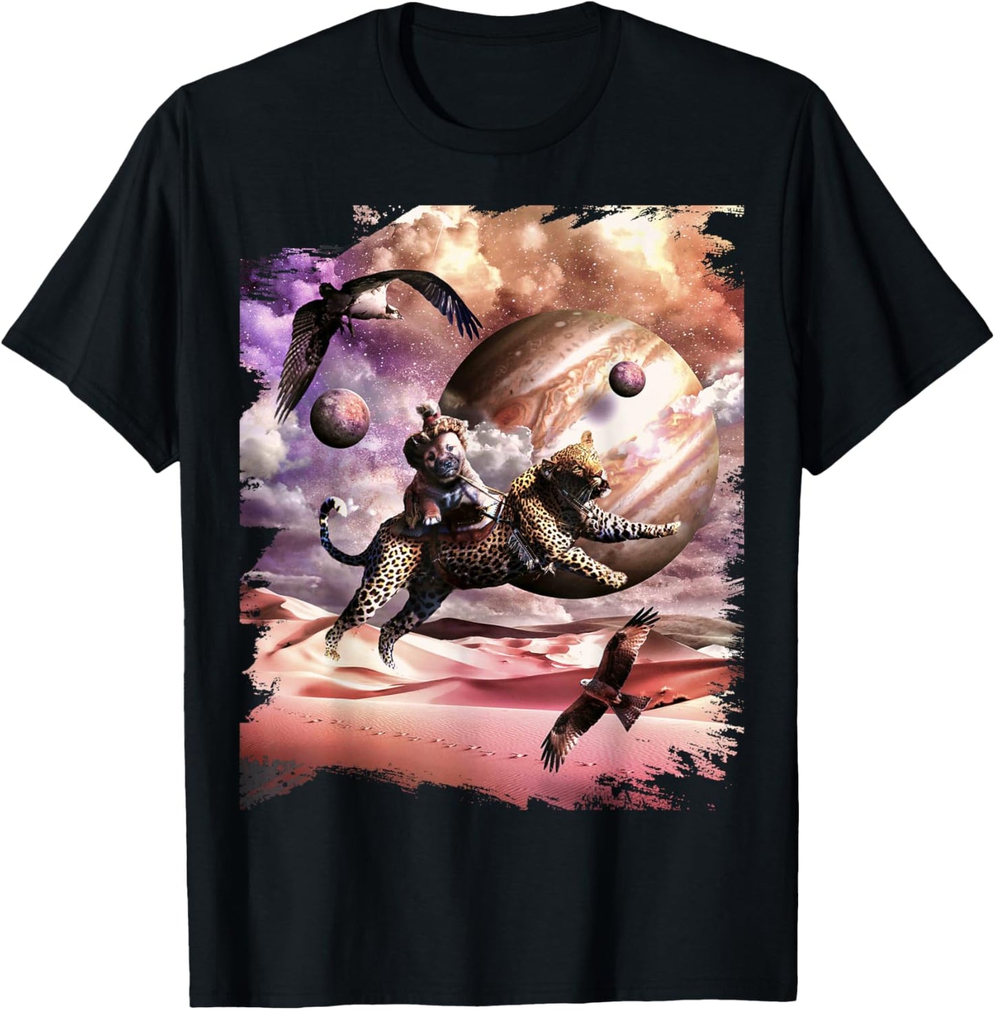 Cheetah Riding In Space T Shirt for Men Women Kids T Shirt Trending US US Top Pick