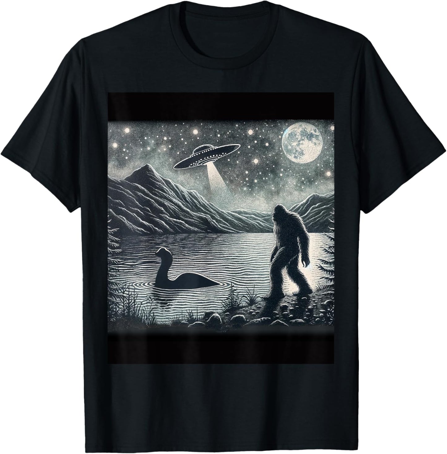 Bigfoot, Nessie, & Friends in Celestial Places Apparel | Premium Quality | Aesthetic Casual Look