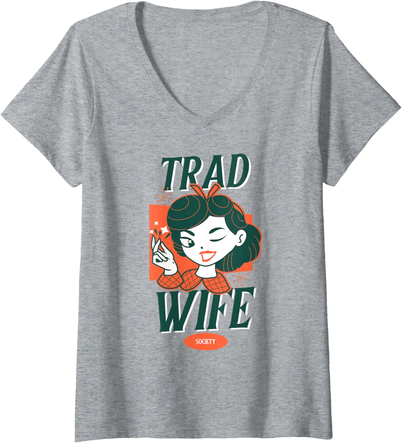 Womens Tradwife Society Life Traditional Housewife Mom Homemaker V-Neck Apparel | Best Seller Pick | Perfect Gift Idea