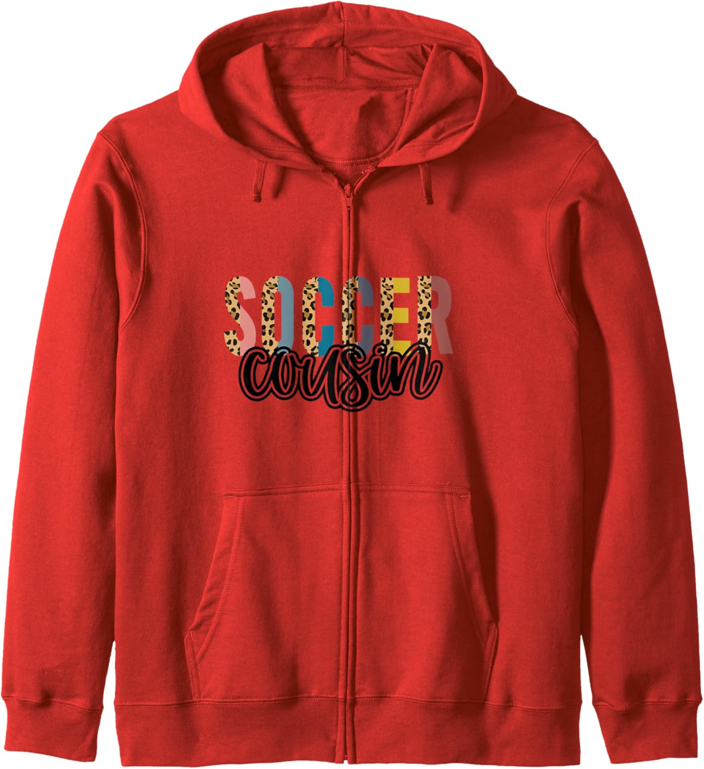 Soccer COUSIN Leopard Cheetah Print Retro Trendy Cute Zip Hoodie Hoodie Trending US Hot Right Now