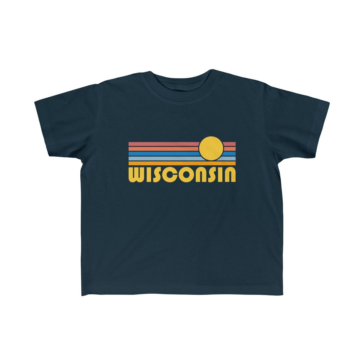 Wisconsin Toddler Shirt Retro Sunrise Wisconsin Kid39s TShirt Personalization Available Graphic Tee – Warm & Stylish · Trending Graphic Apparel