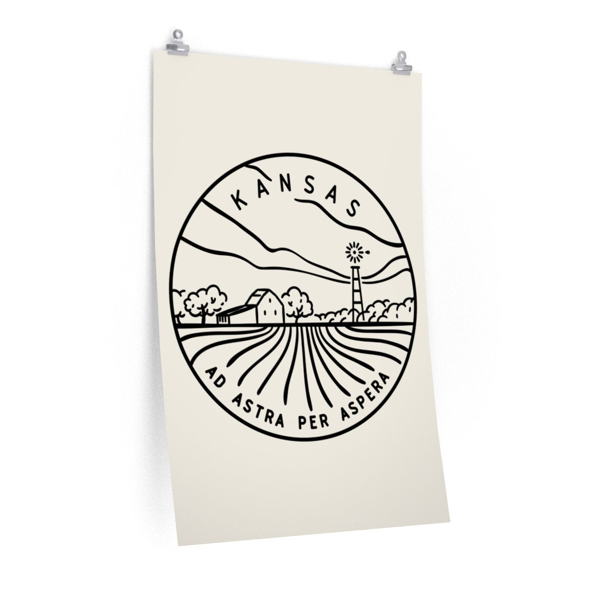 Kansas Poster State Design Kansas Print Picture Hand Drawn Art Personalization Available Graphic Tee – Premium Graphic · Must-Have Style