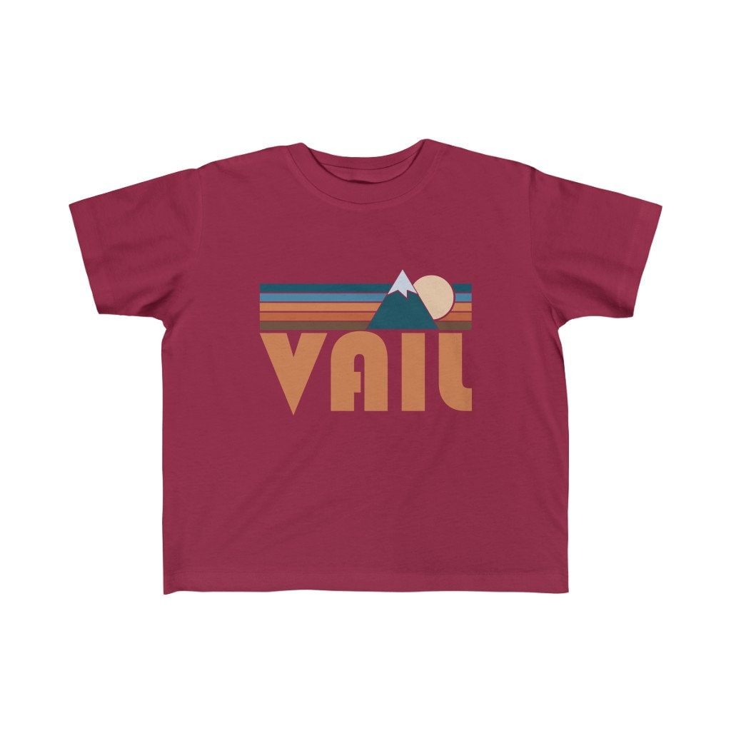 Vail Colorado Toddler Shirt Retro Mountain Vail Toddler TShirt Personalization Available Graphic Tee – Soft Feel · High-Quality Print
