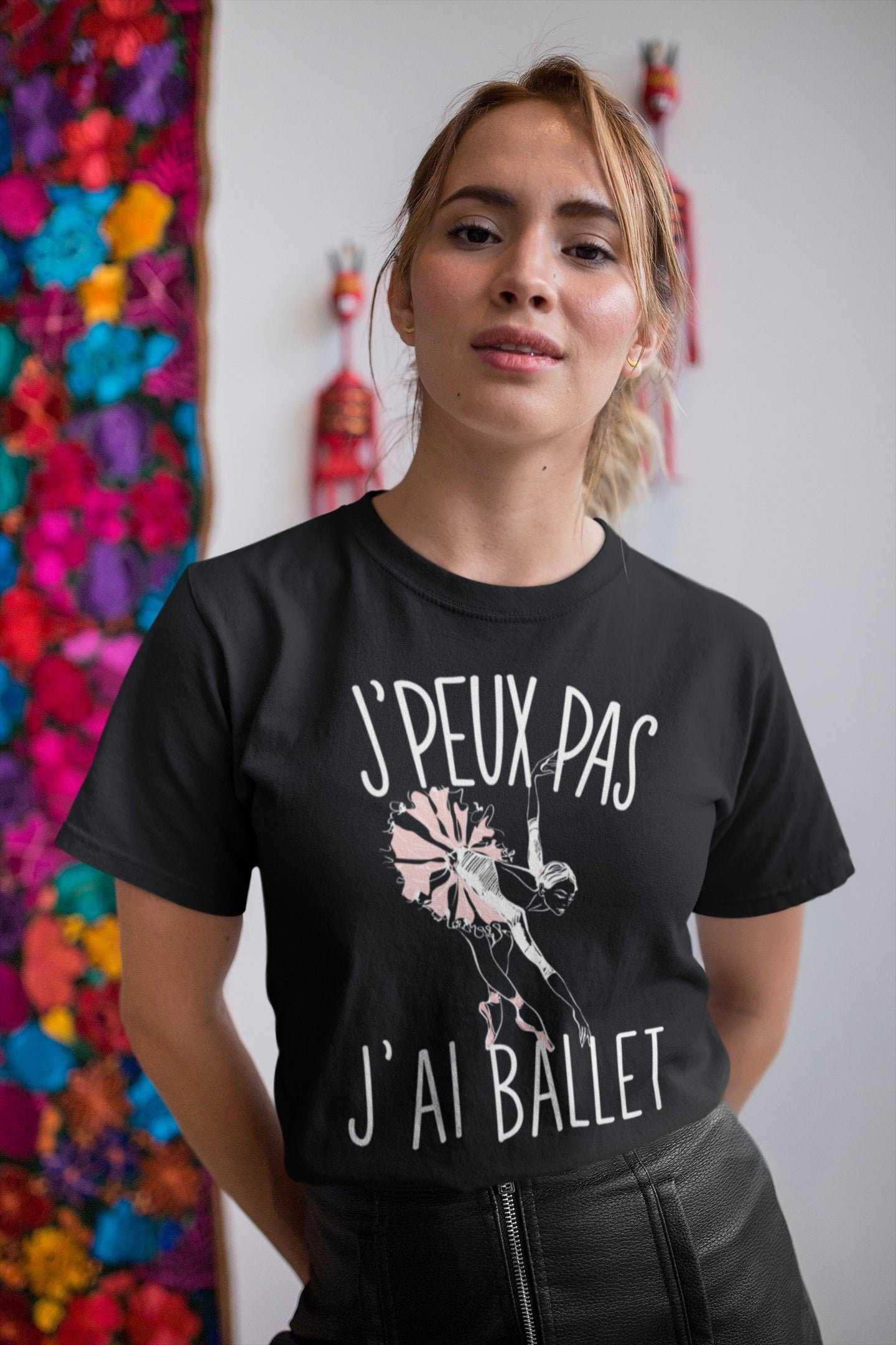 Ballet J39peux pas j39ai Ballet T shirt Femme Bio Humour Fun Drle Collection Pour Danseuse Graphic Tee – Aesthetic Look · Perfect For Daily Wear