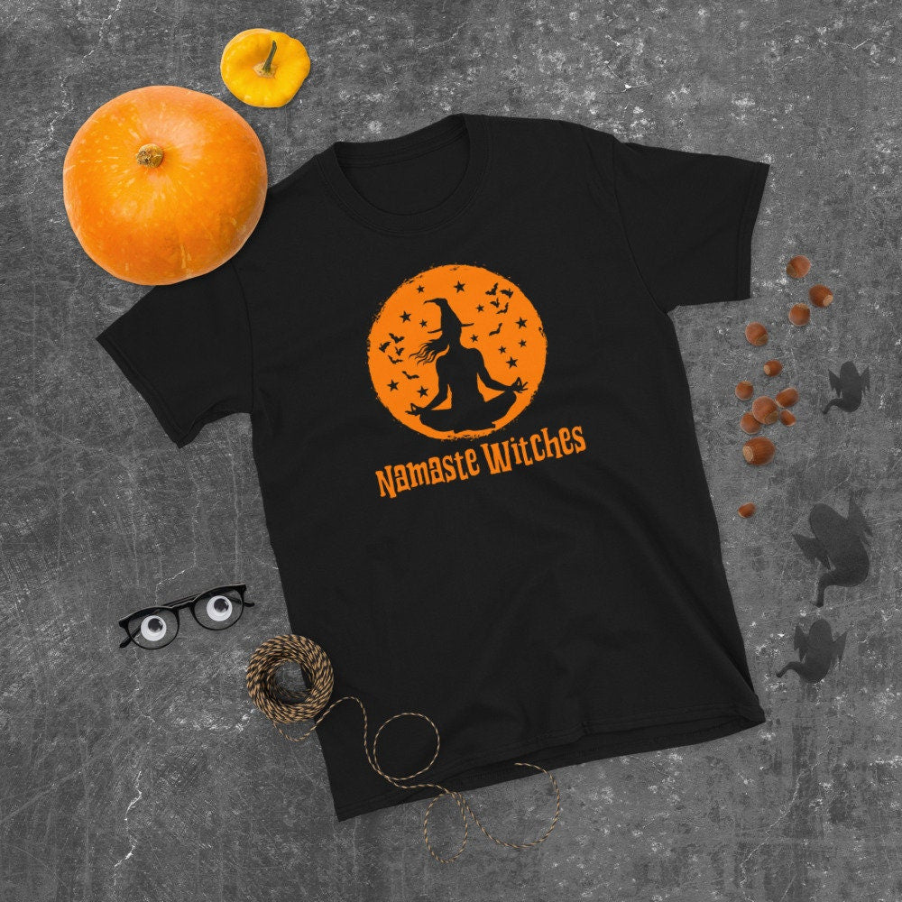 Meditating Witch Halloween Yoga T Shirt Graphic Tee – Feel-Good Design · Top Pick For Any Outfit