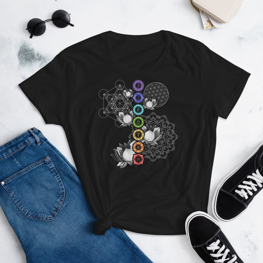 Yoga Lotus Mandala Chakra t shirt Graphic Tee – Easygoing Wear · High-Quality Print