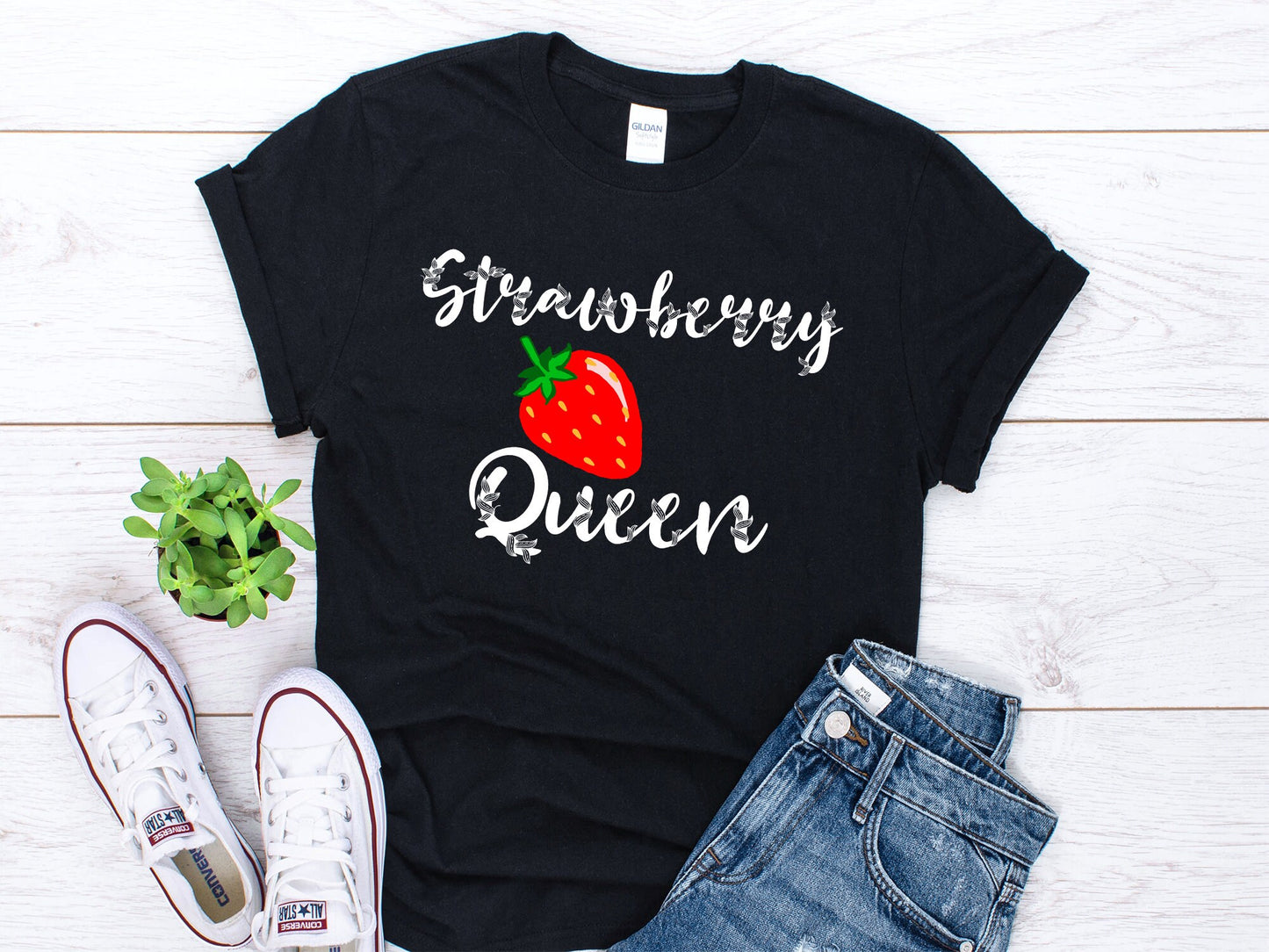 Strawberry Queen Shirt Sweet Strawberry Shirt Summer Fruit Shirt Sweet Strawberries Gift Sweet Strawberry Girl Gift Woman Shirt Graphic Tee – Premium Graphic · Perfect For Daily Wear
