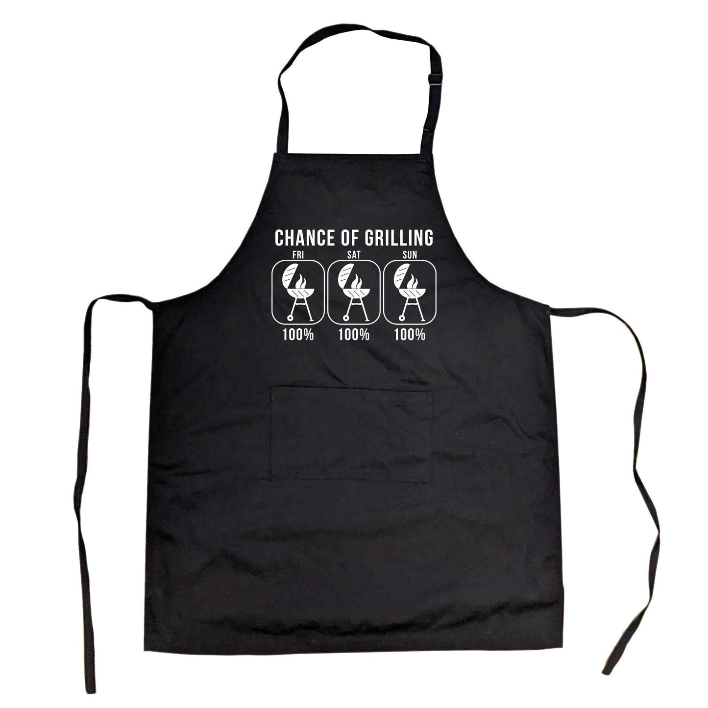 Funny Barbecue Apron Chance of Grilling 100 Meat BBQ Apron Offensive Apron Fathers Day Cooking Gift Funny Gift for Dad Cooks Gift Graphic Tee – Fan Favorite · Perfect For Daily Wear