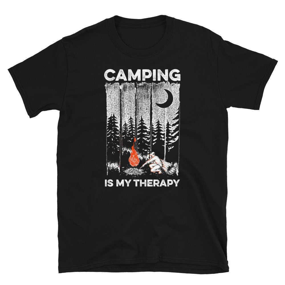Camping Is My Therapy T Shirt Graphic Tee – Cozy Vibes · Top Pick For Any Outfit