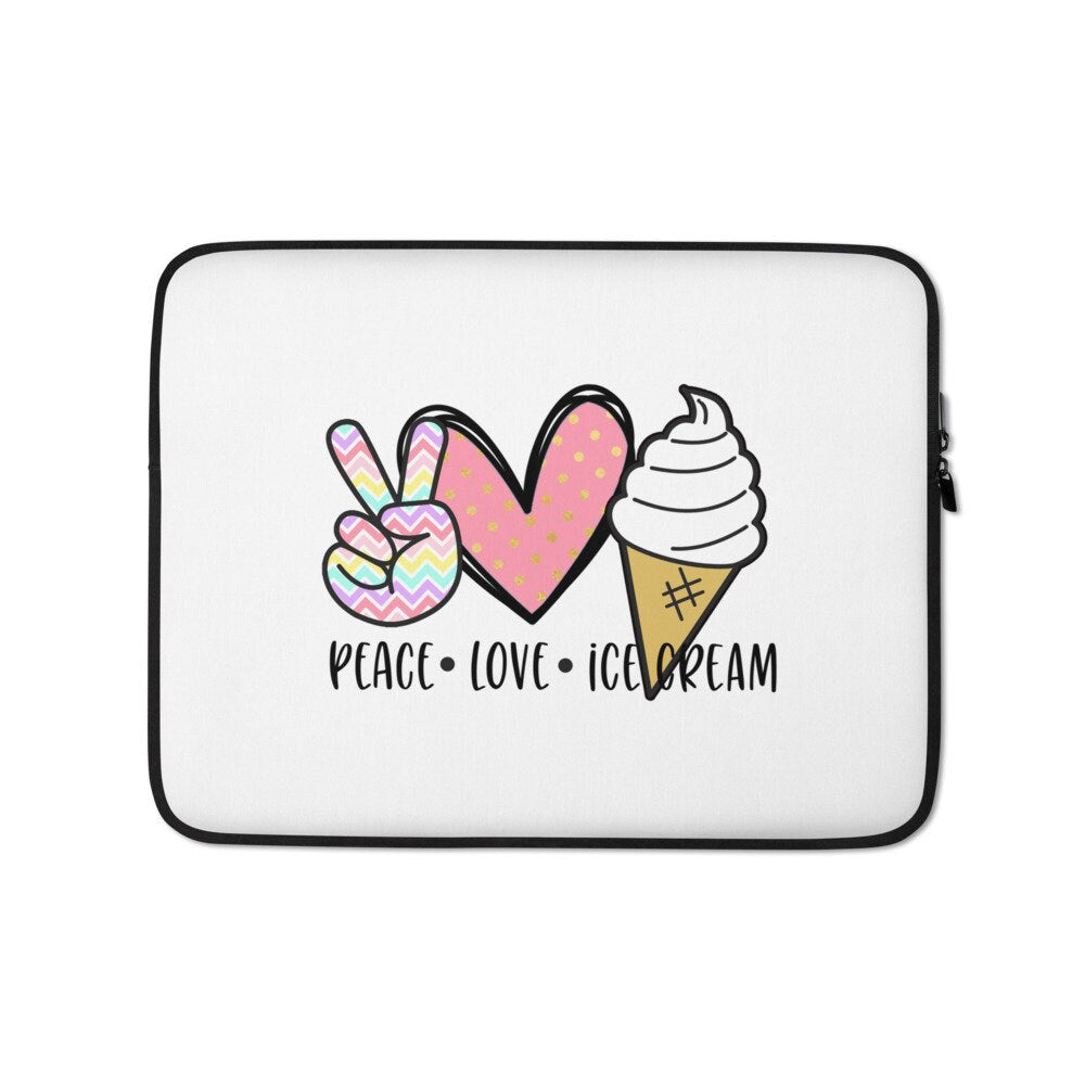 Peace Love Ice Cream Laptop Sleeve Graphic Tee – Premium Graphic · Trending Graphic Apparel