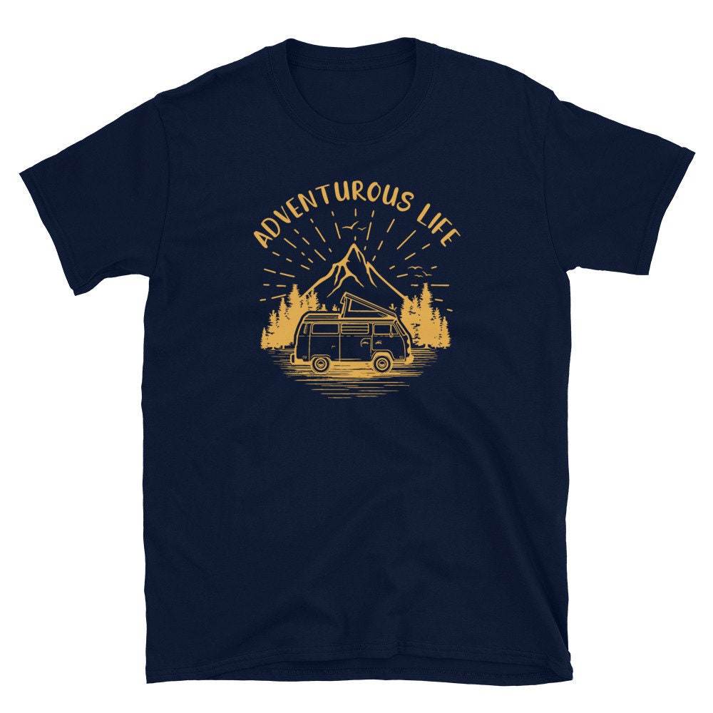 Adventerous Retro Van Roadtrip Adventure Traveller Vanlife T Shirt Graphic Tee – Feel-Good Design · Trending Graphic Apparel