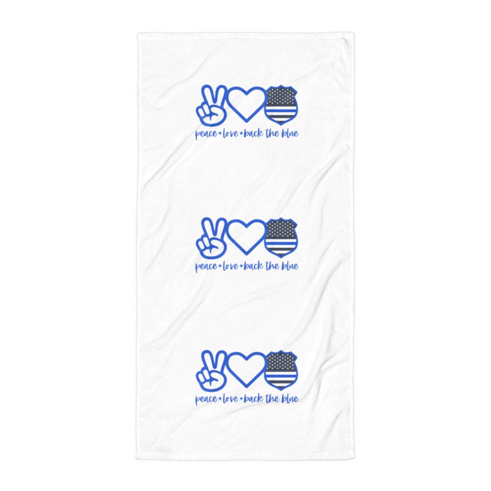 Peace Love Back The Blue Police Support Towel Graphic Tee – Warm & Stylish · Top Pick For Any Outfit