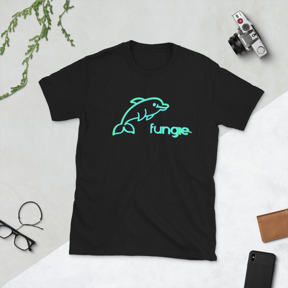 Fungie the Dolphin Summer Neon Green Short Sleeve Unisex T Shirt Graphic Tee – Feel-Good Design · High-Quality Print