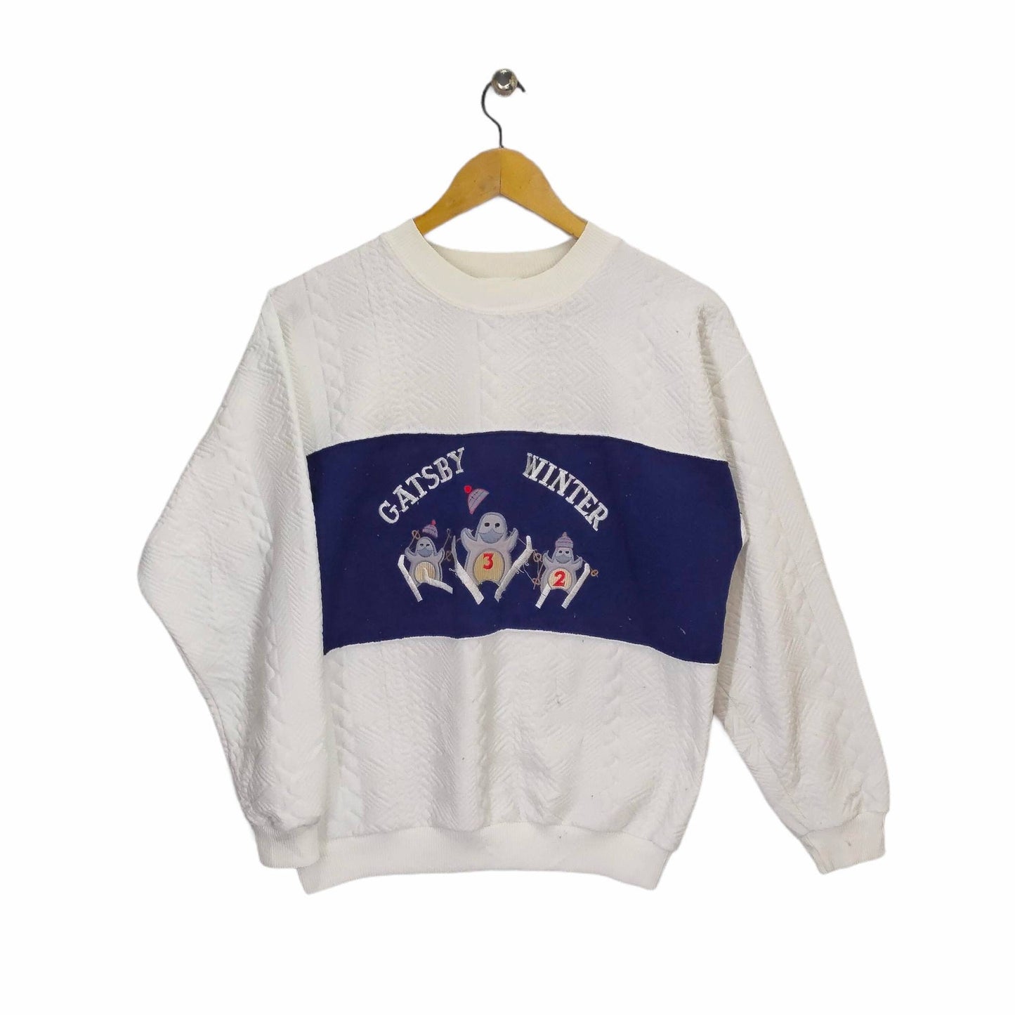 Vintage Gatsby Winter Sweatshirt Sweater Pullover White Size M Sweatshirt – Premium Graphic · Trending Graphic Apparel