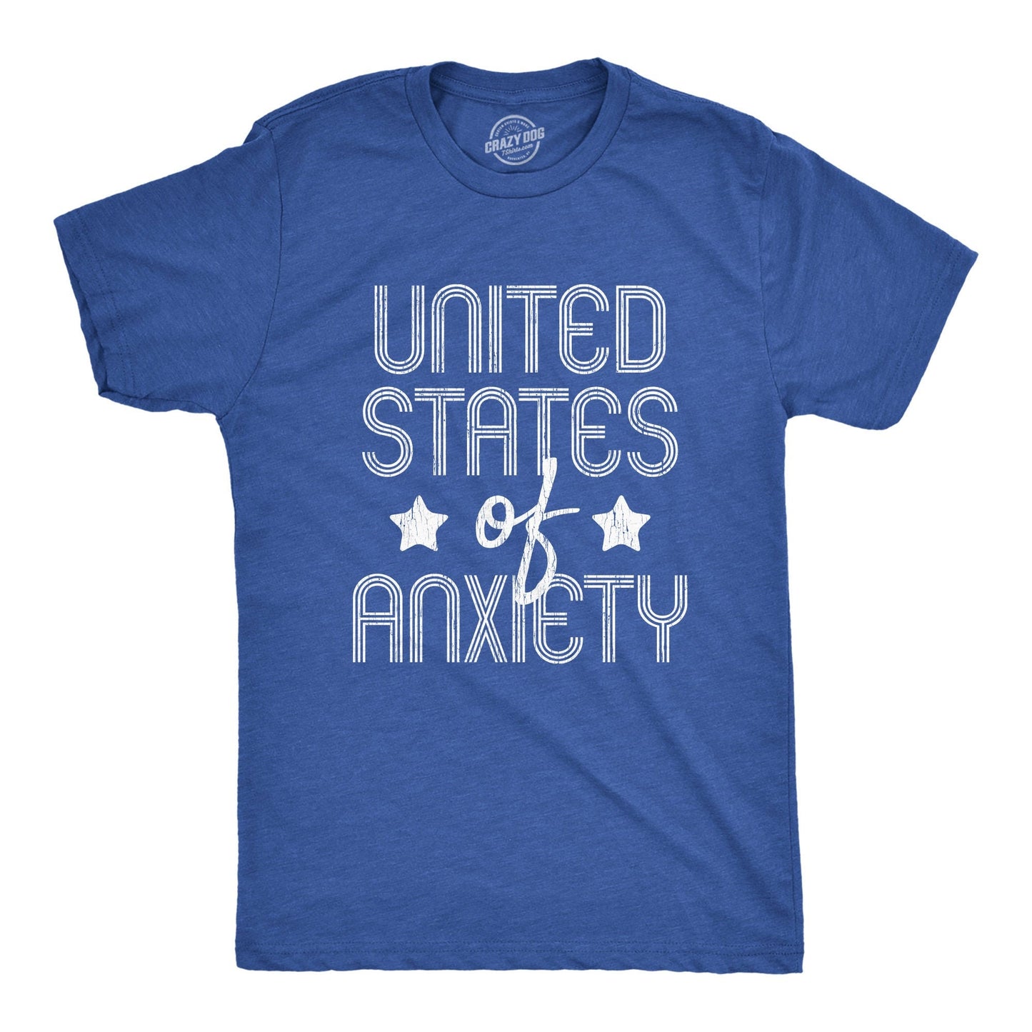 United States of Anxiety Social Anxiety Shirt Sarcastic Shirt Men Funny Shirts Unisex Sizing Anxiety Shirt Anxiety State 4th of July Graphic Tee – Everyday Comfort · Top Pick For Any Outfit