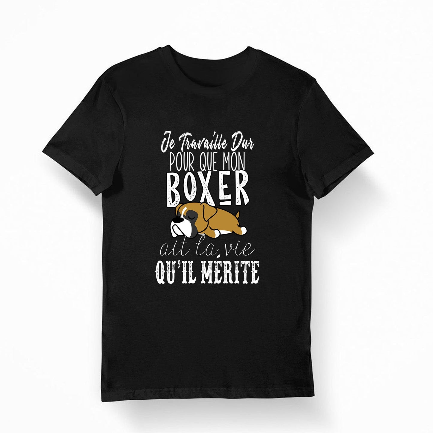 Boxer Je travaille dur T shirt Bio Femme Homme Enfant et Body Bb Humour Fun Drle Collection Chien et Animaux Graphic Tee – Feel-Good Design · Top Pick For Any Outfit