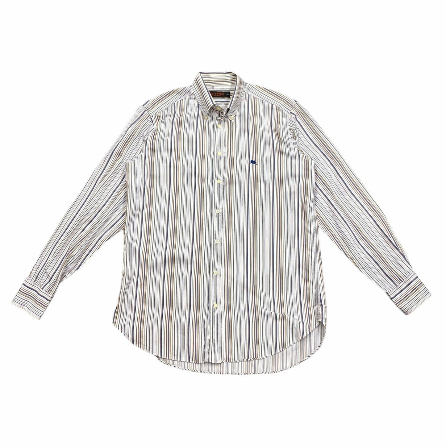 Etro Multicoloured Striped Button Down Collar Shirt Vintage High End Designer Graphic Tee – Warm & Stylish · High-Quality Print