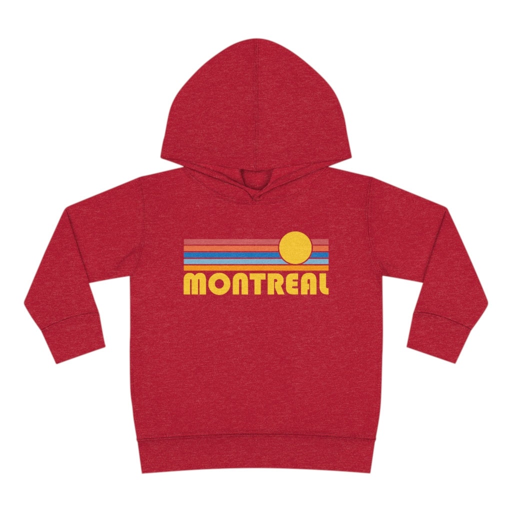 Montreal Canada Toddler Hoodie Retro Sunrise Unisex Montreal Toddler Sweatshirt Personalization Available Hoodie – Feel-Good Design · Top Pick For Any Outfit